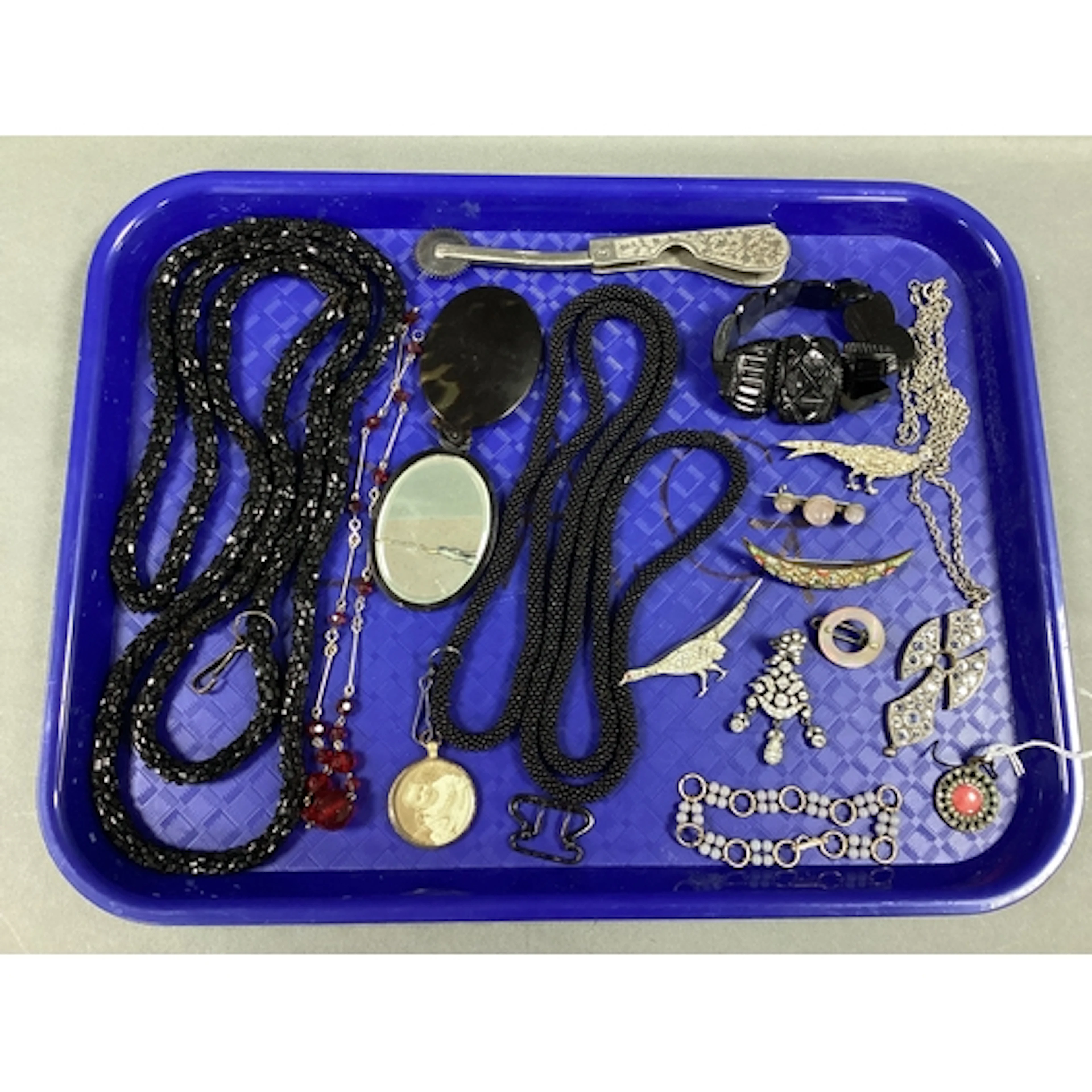 Victorian and Later Costume Jewellery, colourless paste crop...