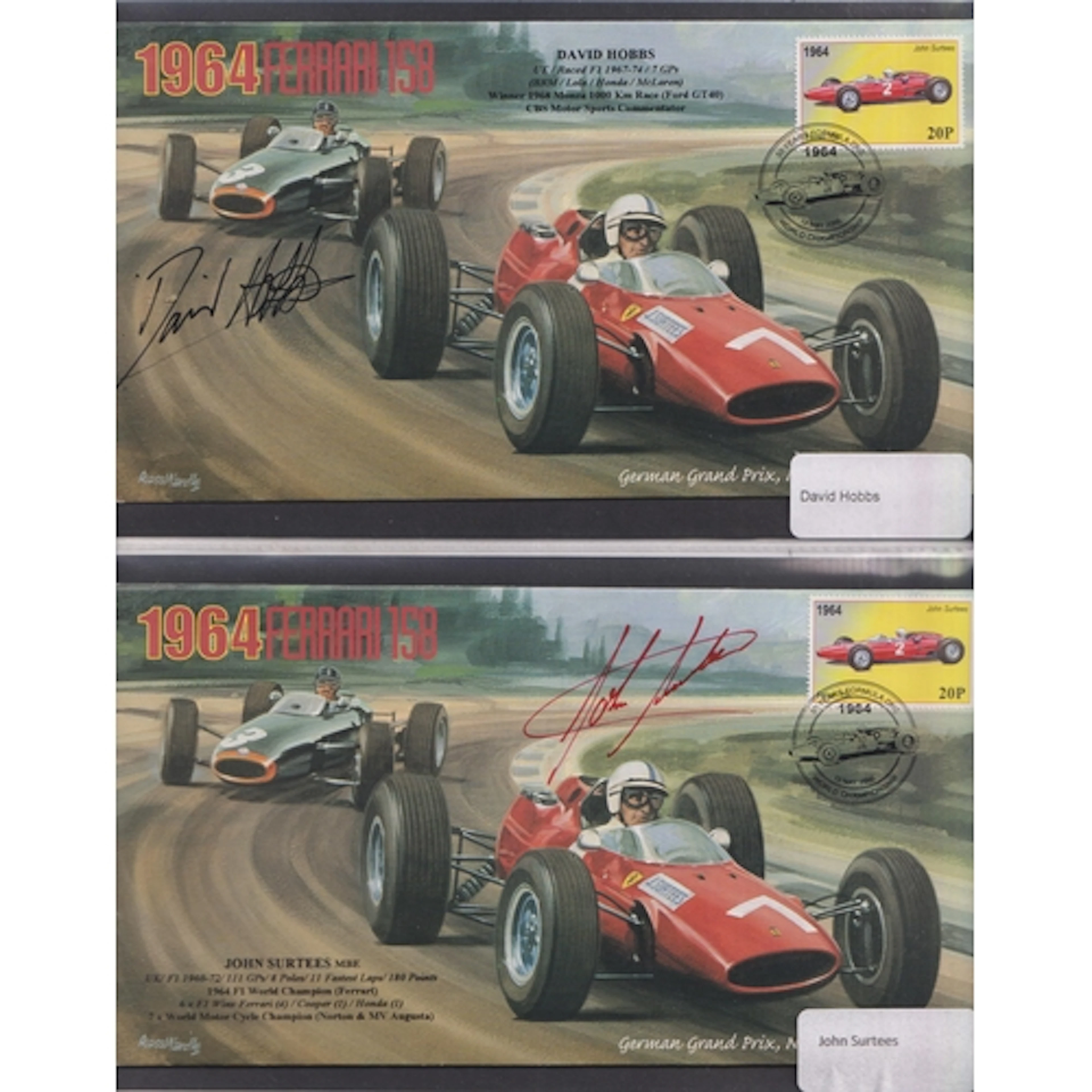 A collection of x140 Formula 1 related signed FDCs, noted Ju...