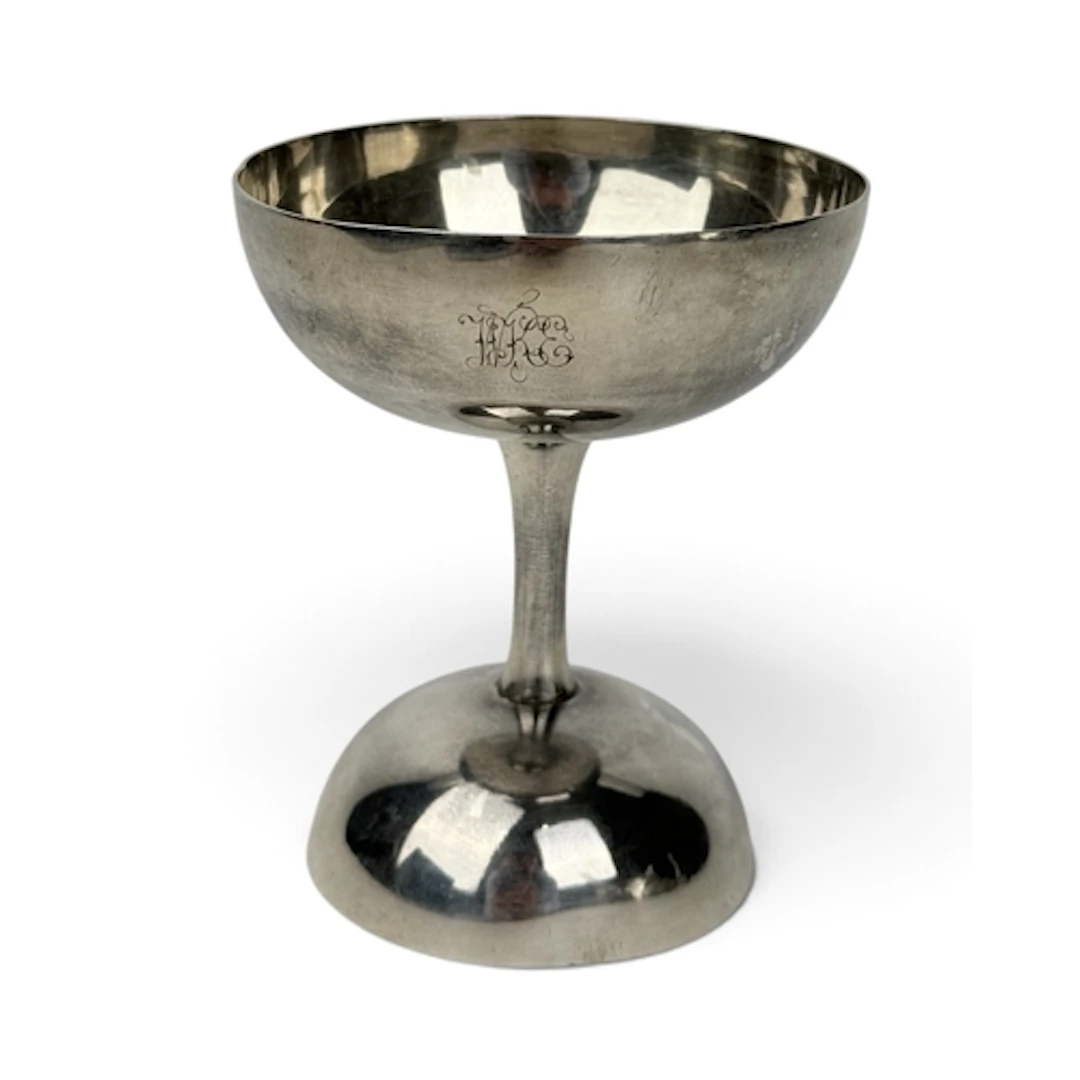 A CHAMPAGNE CUP POSSIBLY SILVER UNMARKED Weight: 145gms...