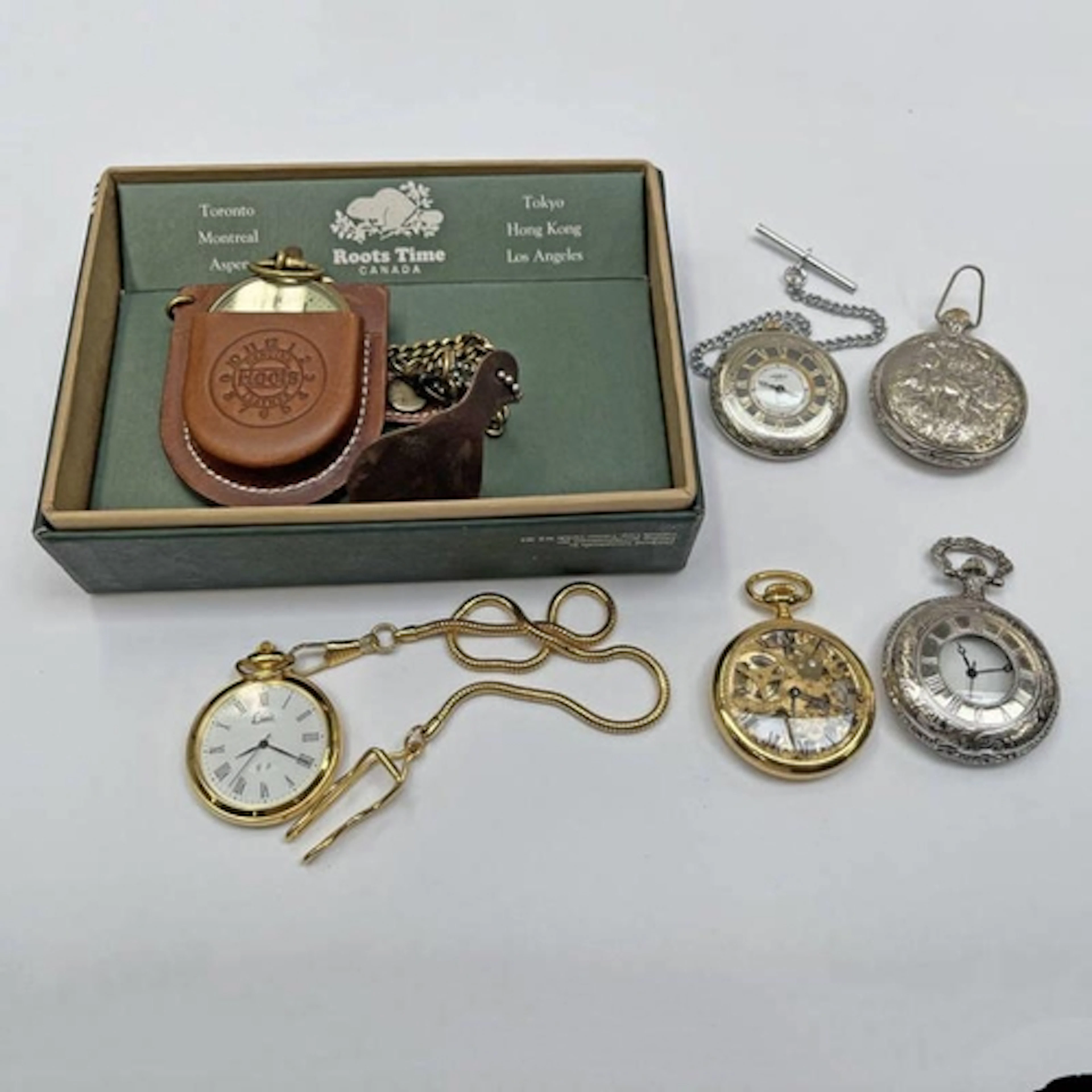 GILT CASED BERNEX SKELETON POCKET WATCH IN CASE, LIMIT OPEN ...