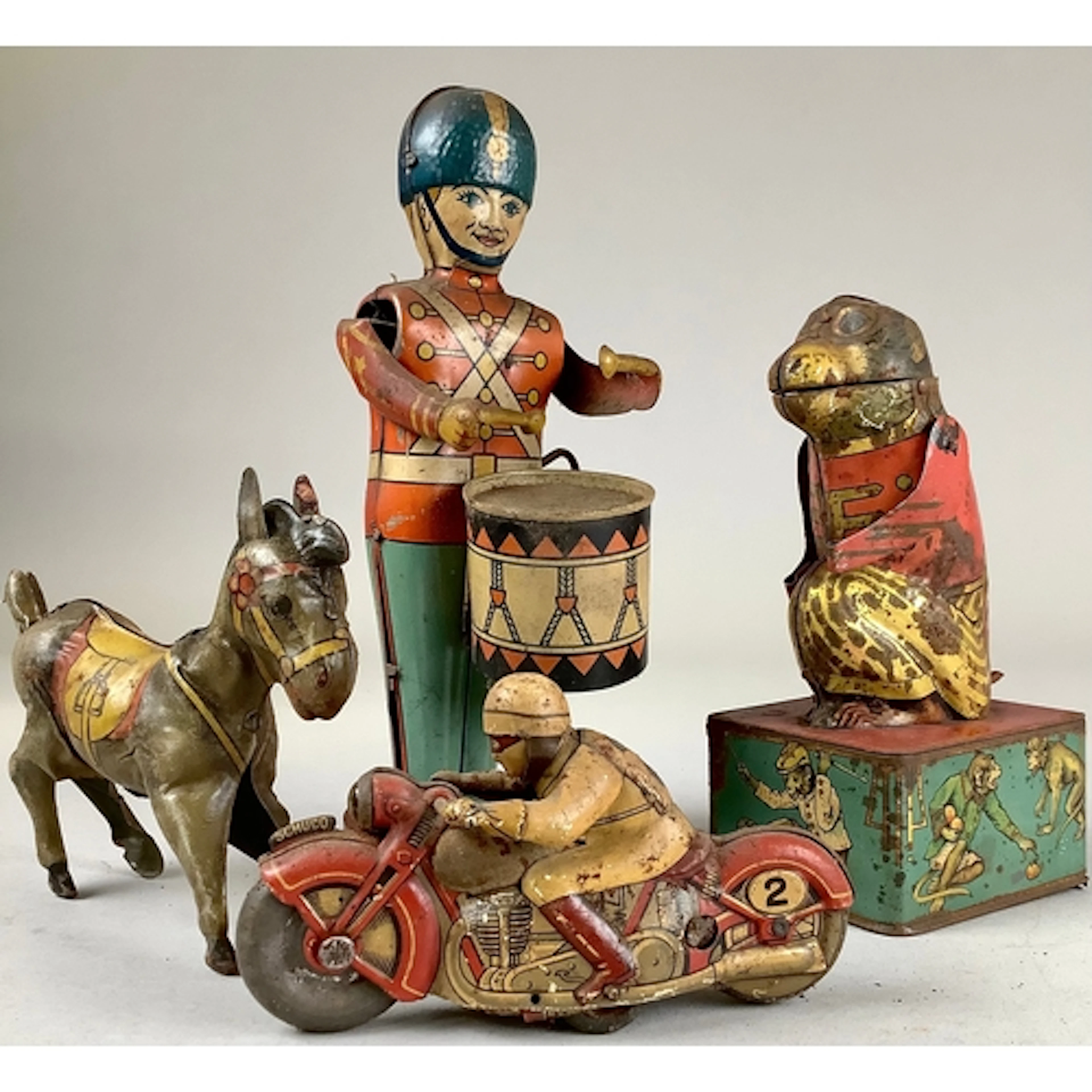 A Maienthau & Wolf tinplate mechanical monkey money bank, 17...