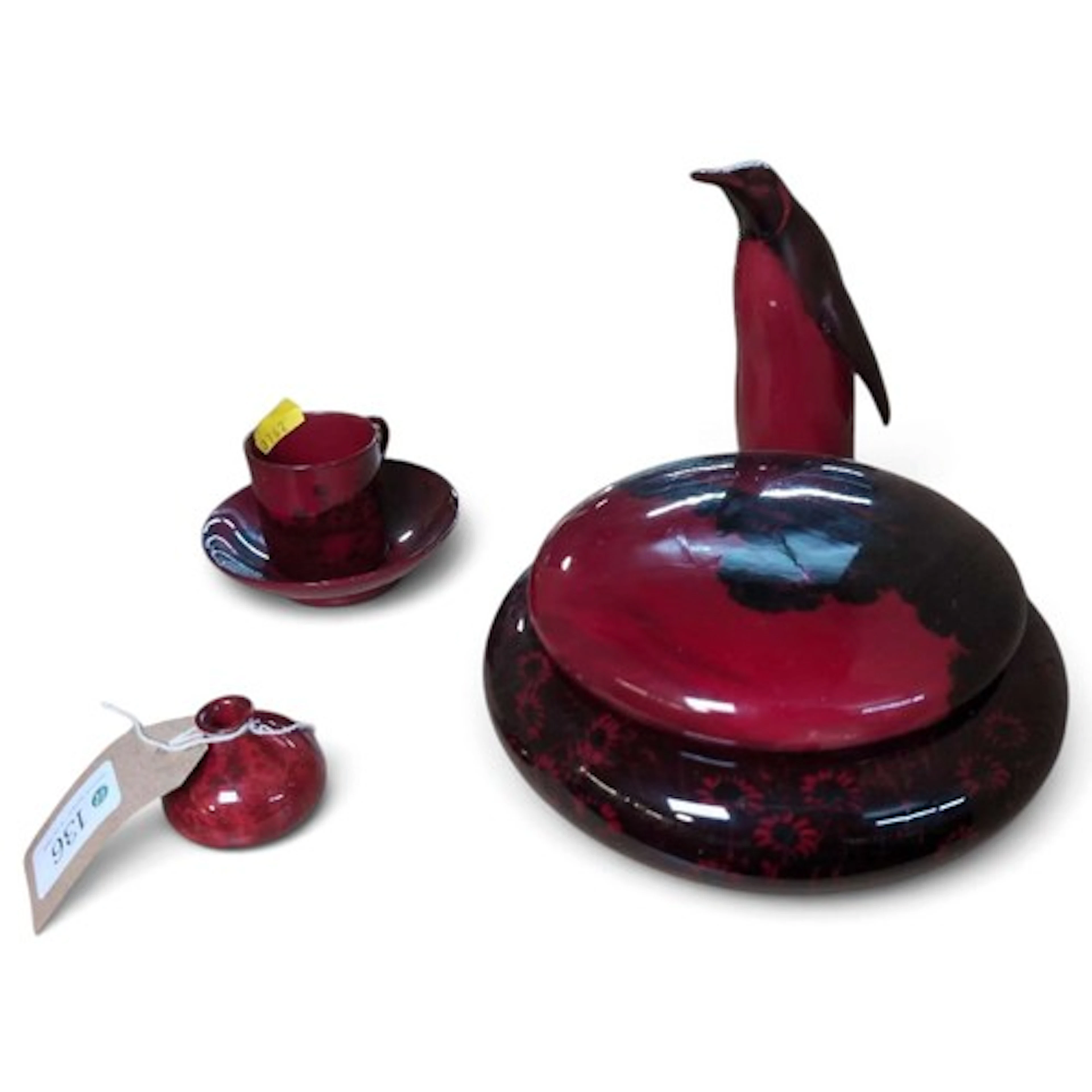 Royal Doulton flambé pieces inc. penguin.