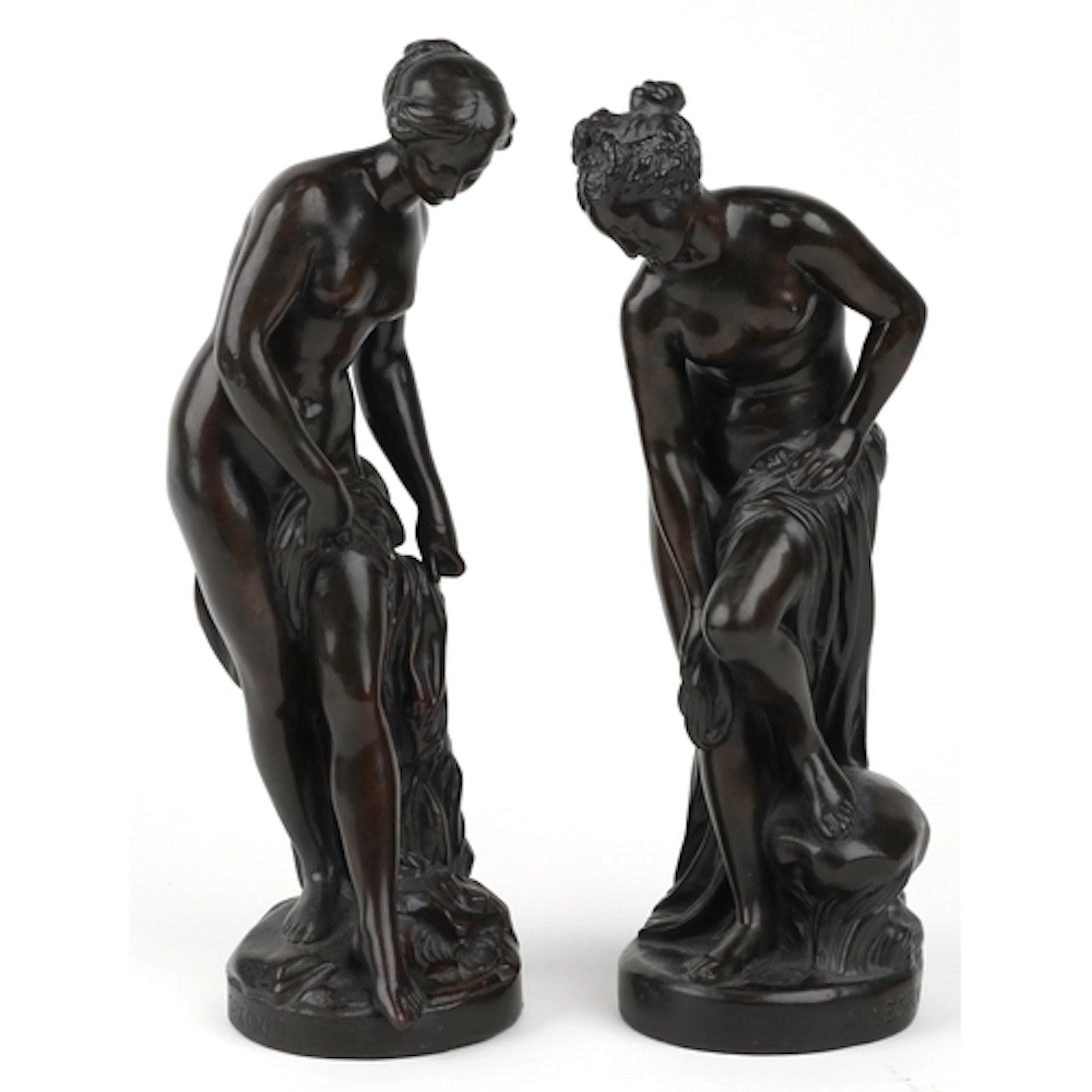 Two cold cast bronze studies of nude maidens, after Étienne ...