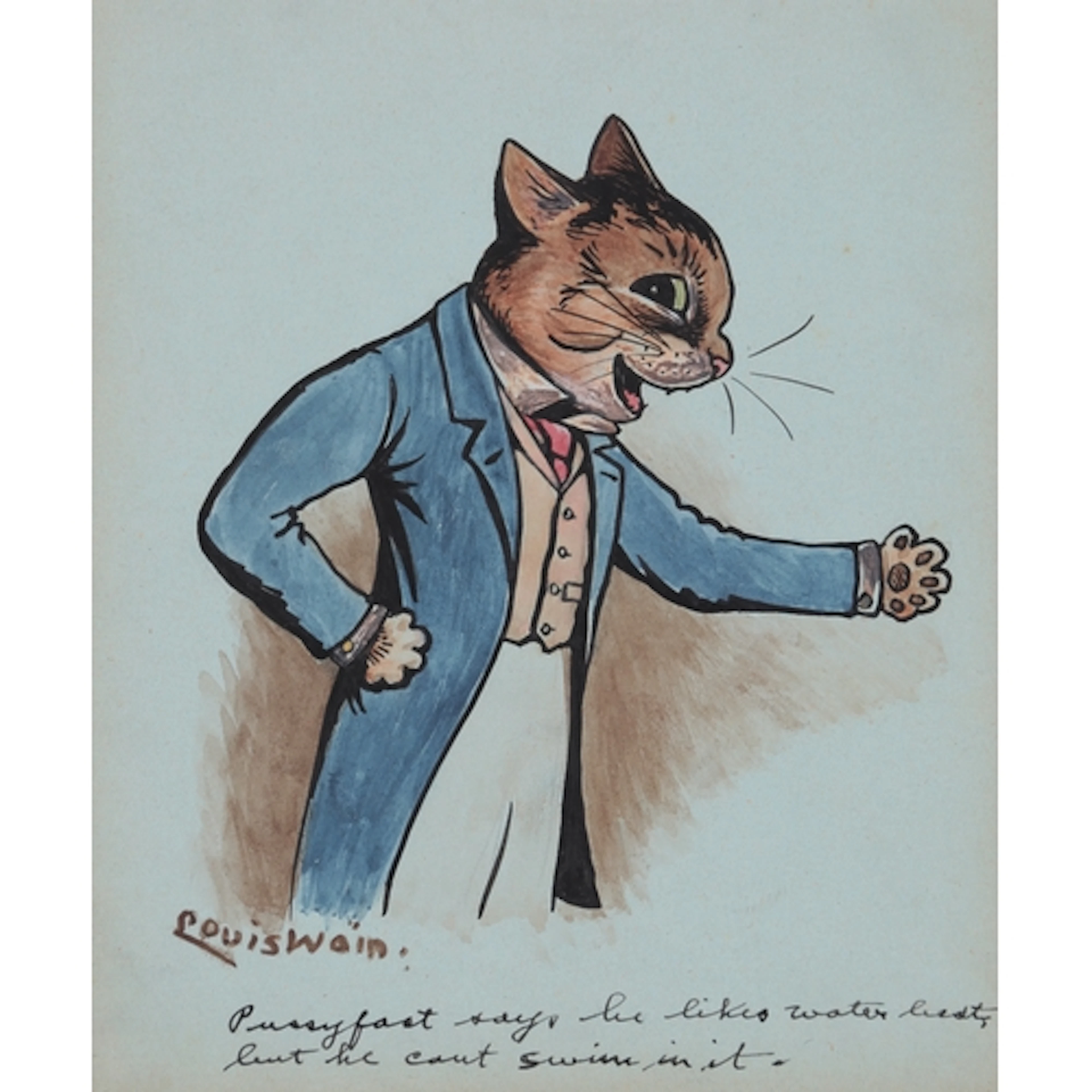 Louis William Wain (1860-1939) A sketch of an anthropomorph...