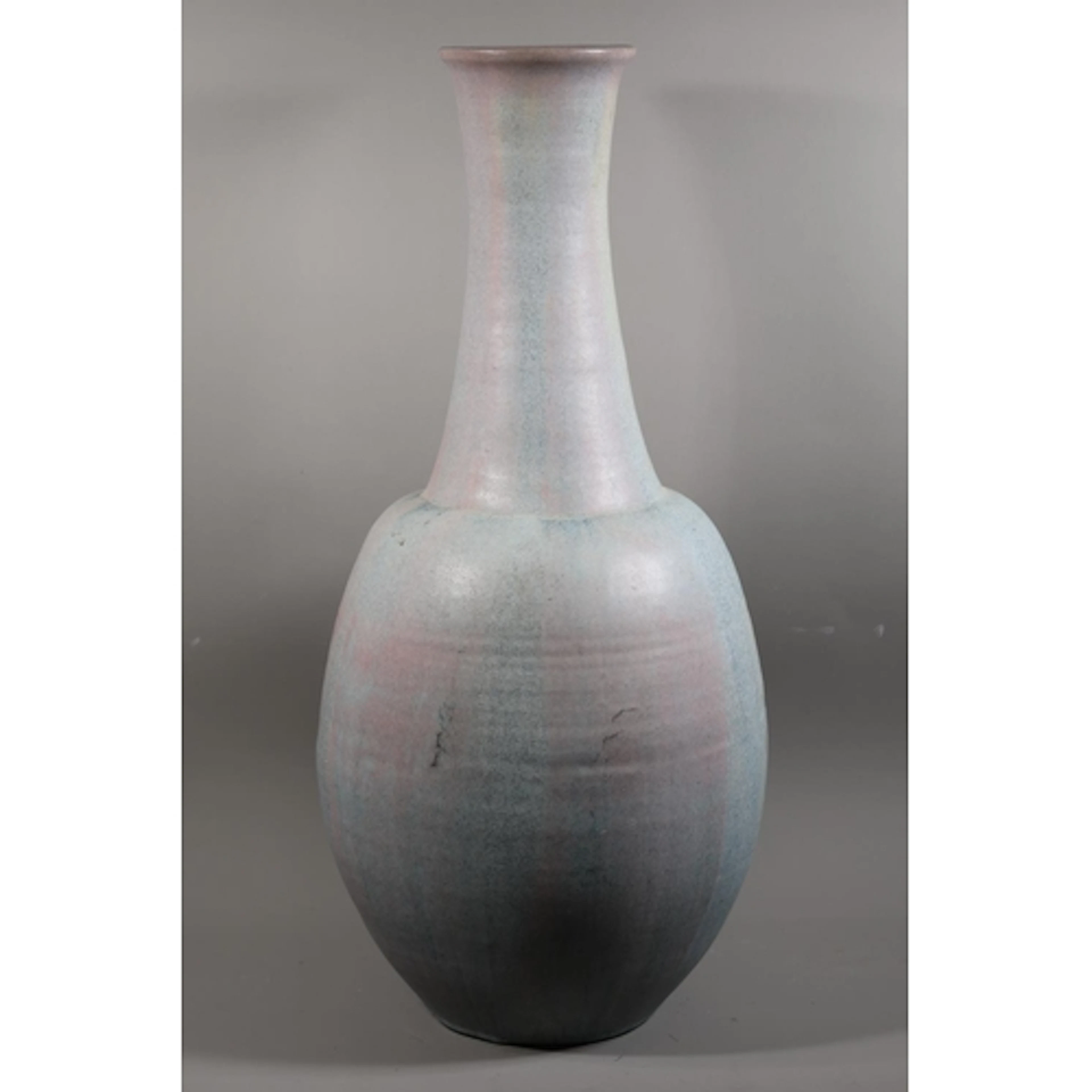 Large Studio Pottery pot-bellied vase, 77cm high.