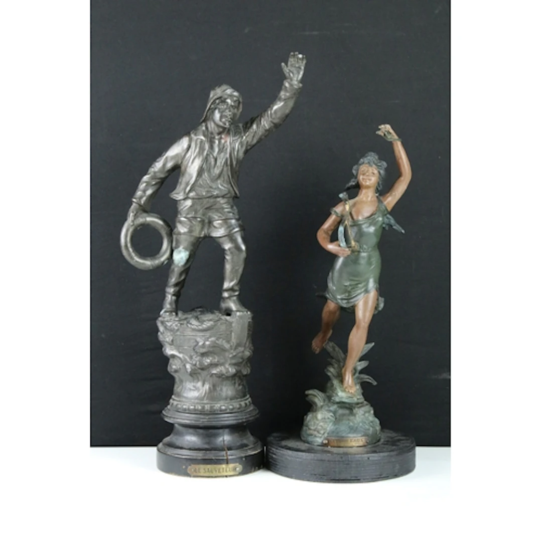 Two early to mid 20th century spelter figures, to comprise '...