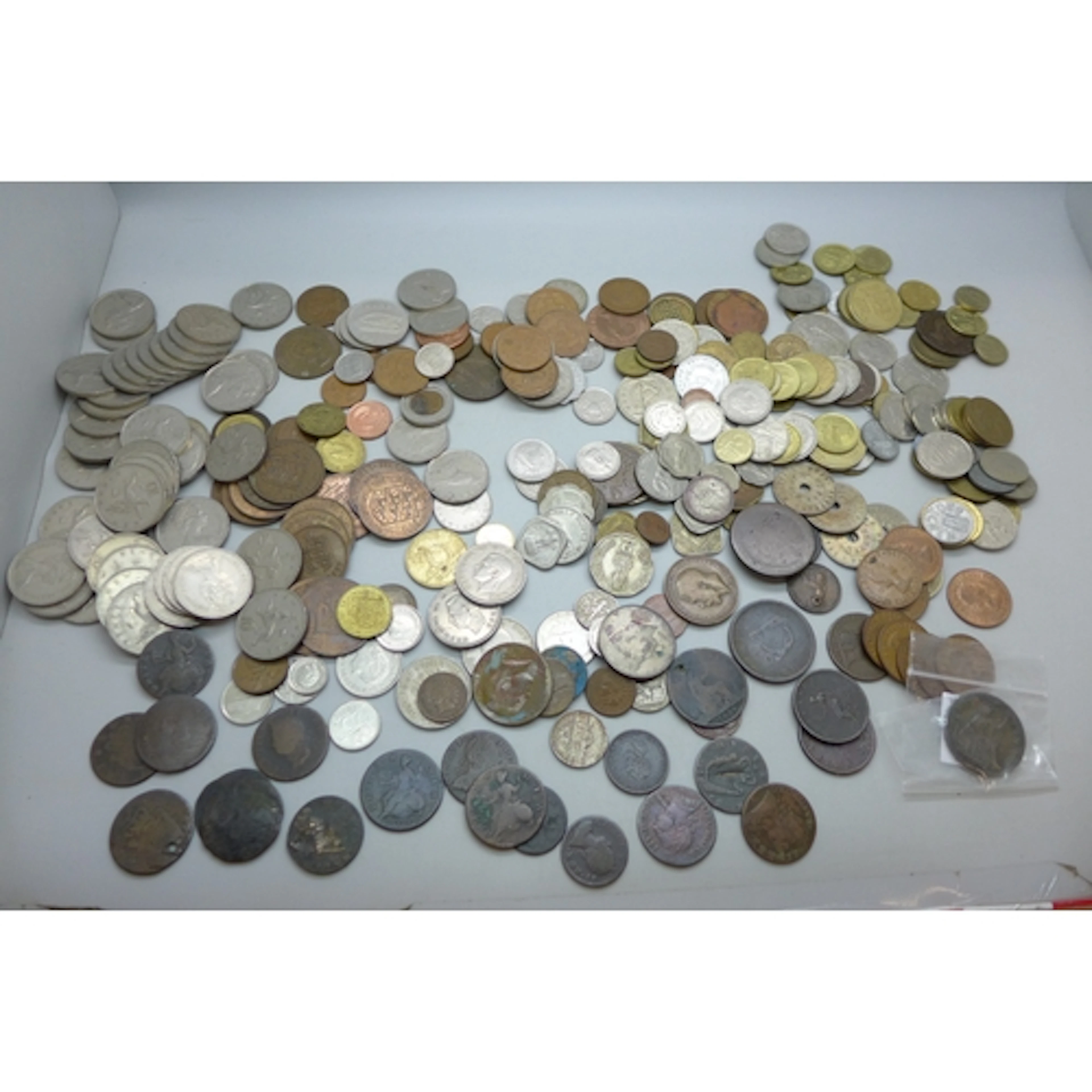 A large collection of World coins, some 19th century, two US...