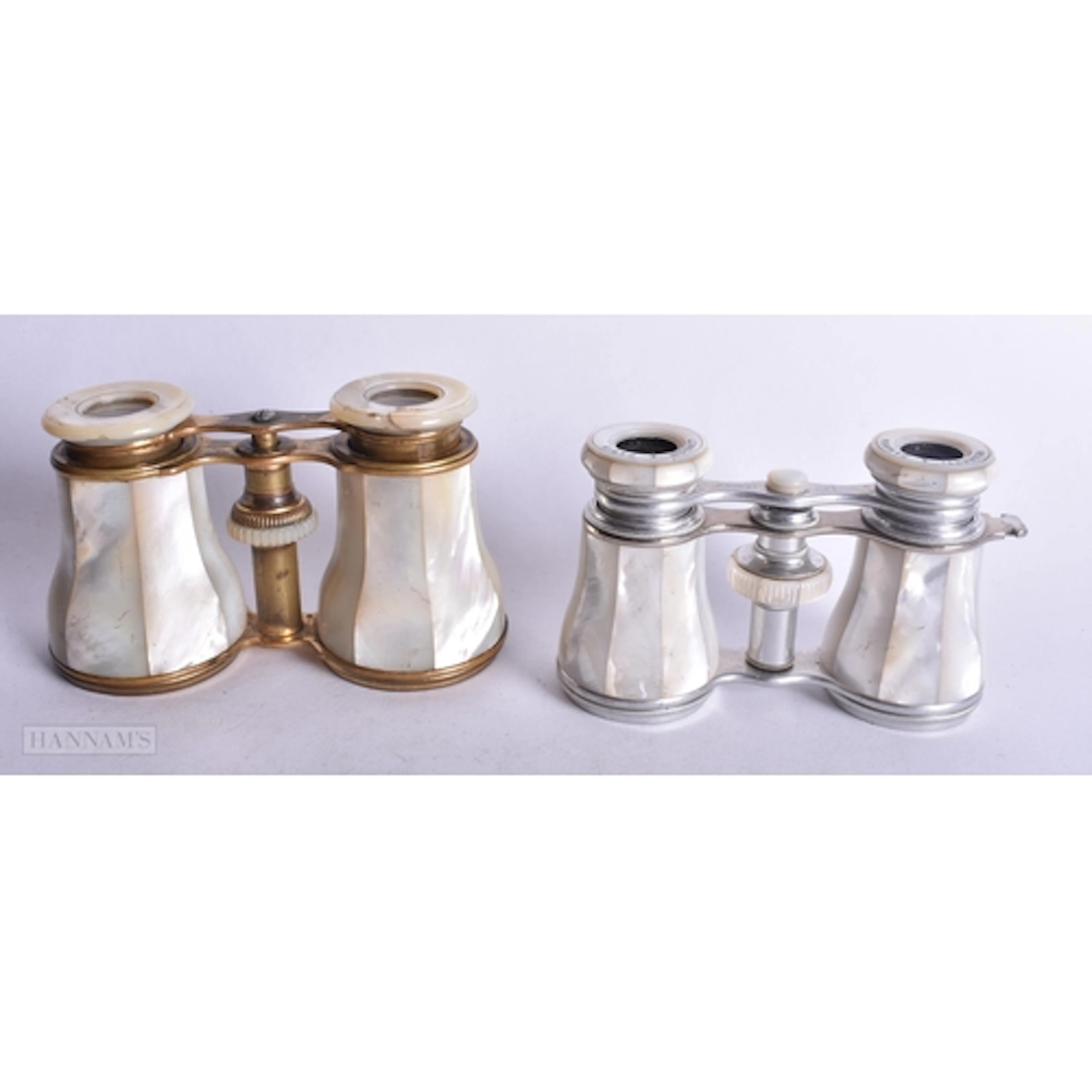 TWO PAIRS OF VICTORIAN MOTHER OF PEARL OPERA GLASSES. 12 cm ...