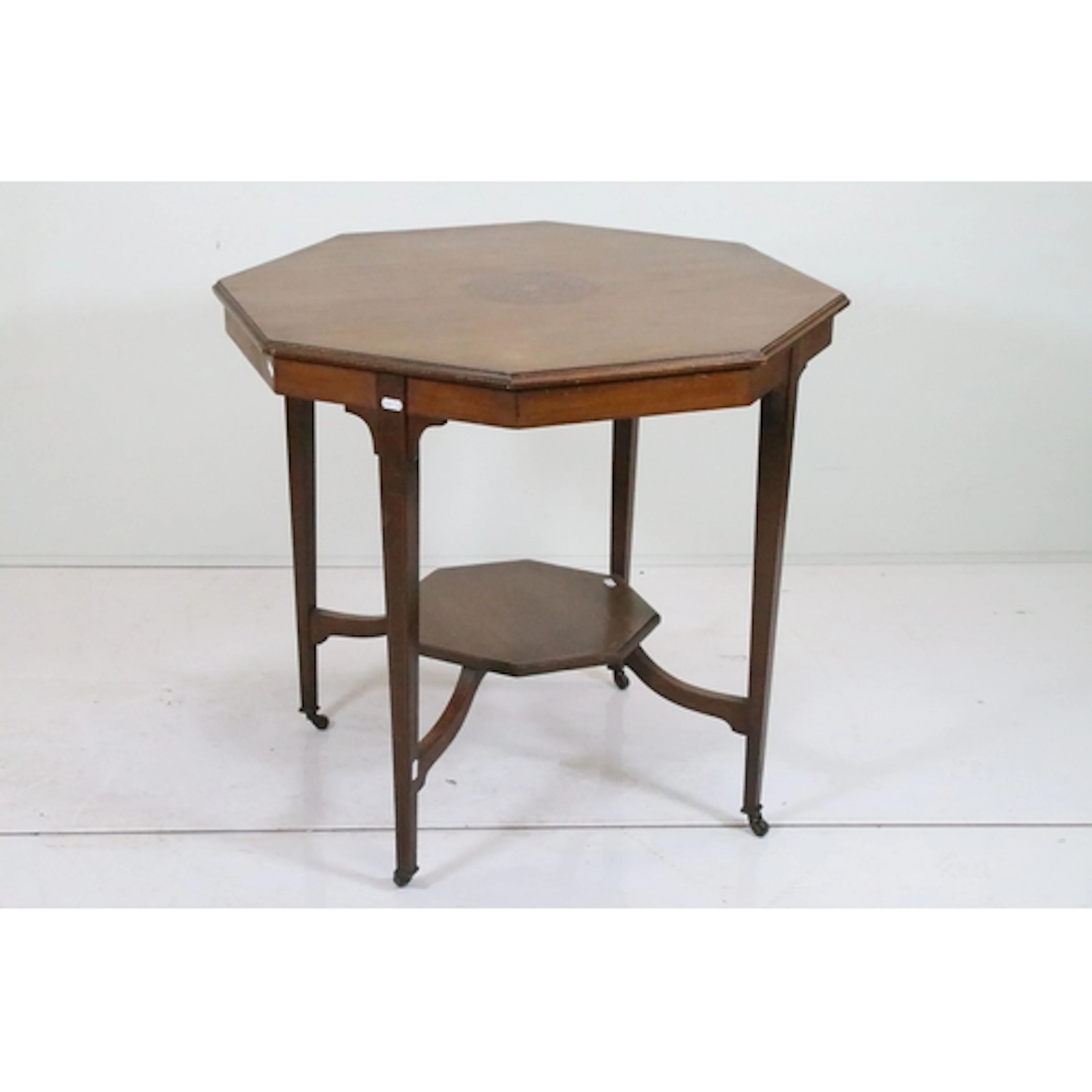 Edwardian mahogany octagonal side table, having central octa...