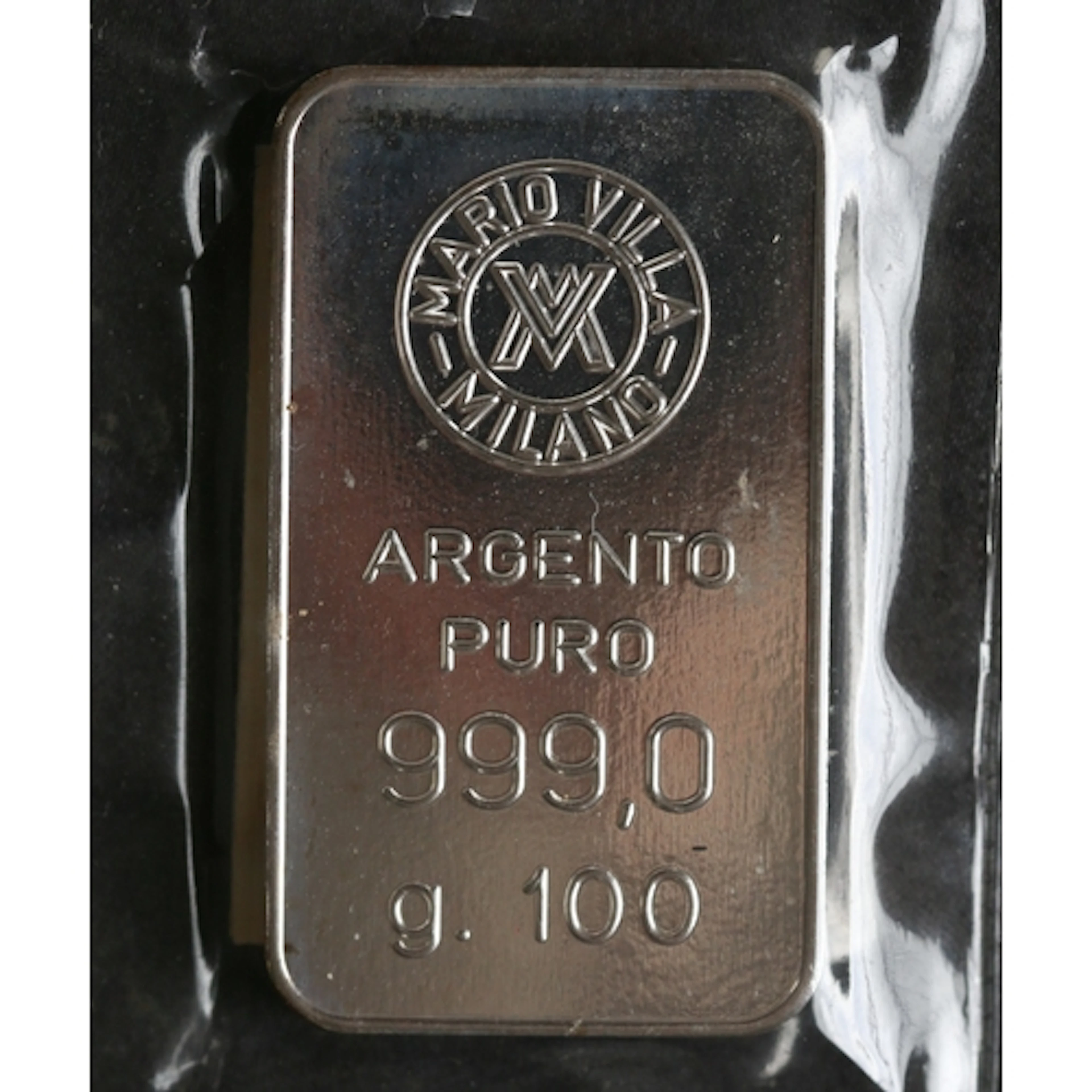100g Fine 999 Silver Bar Mario Villa Milano