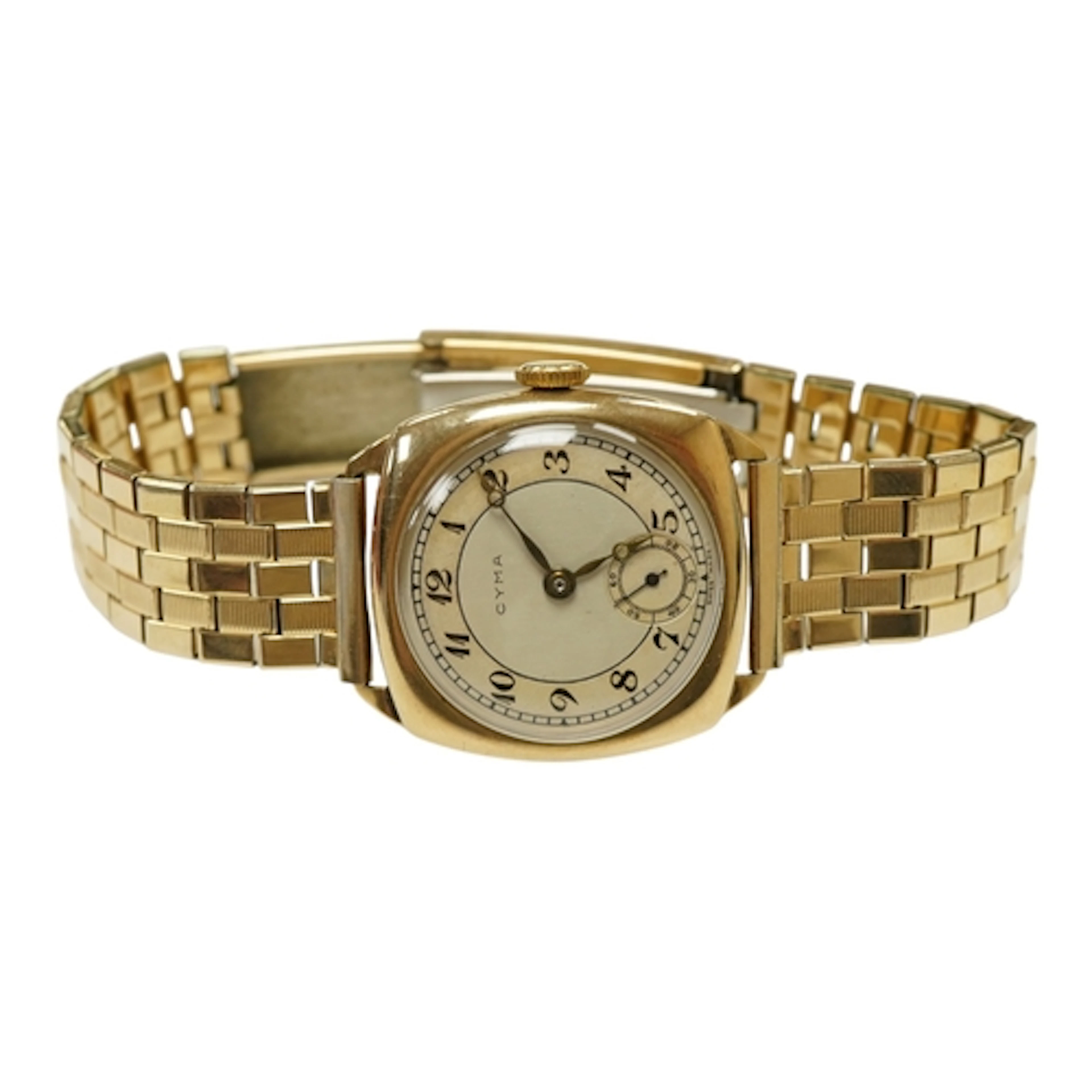 A gentleman's mid 20th century 9ct gold Cyma manual wind wri...