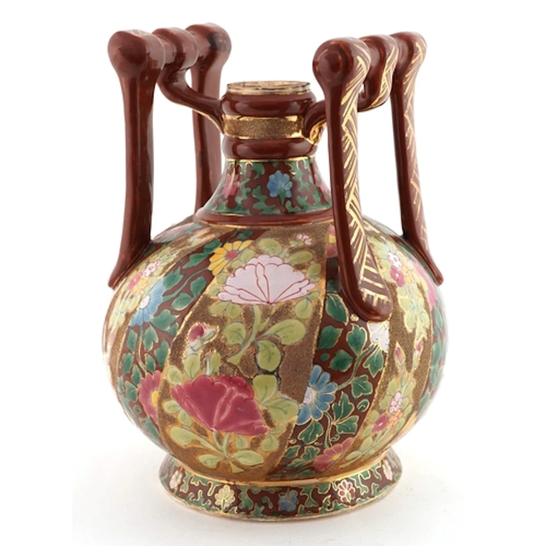 Fischer of Budapest, Hungarian porcelain twin handled vessel...