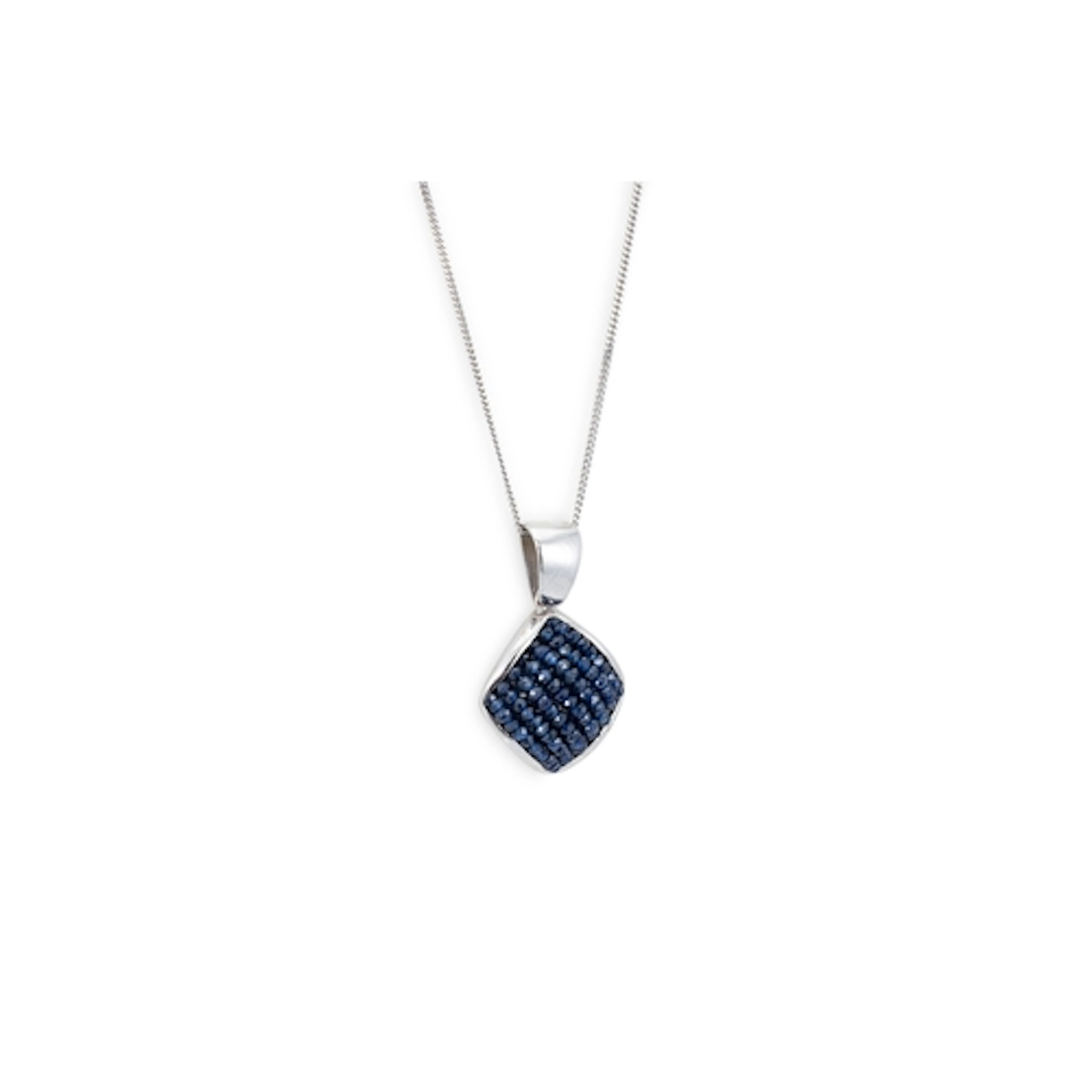 A SAPPHIRE SET PENDANT, the beaded faceted sapphires set to ...