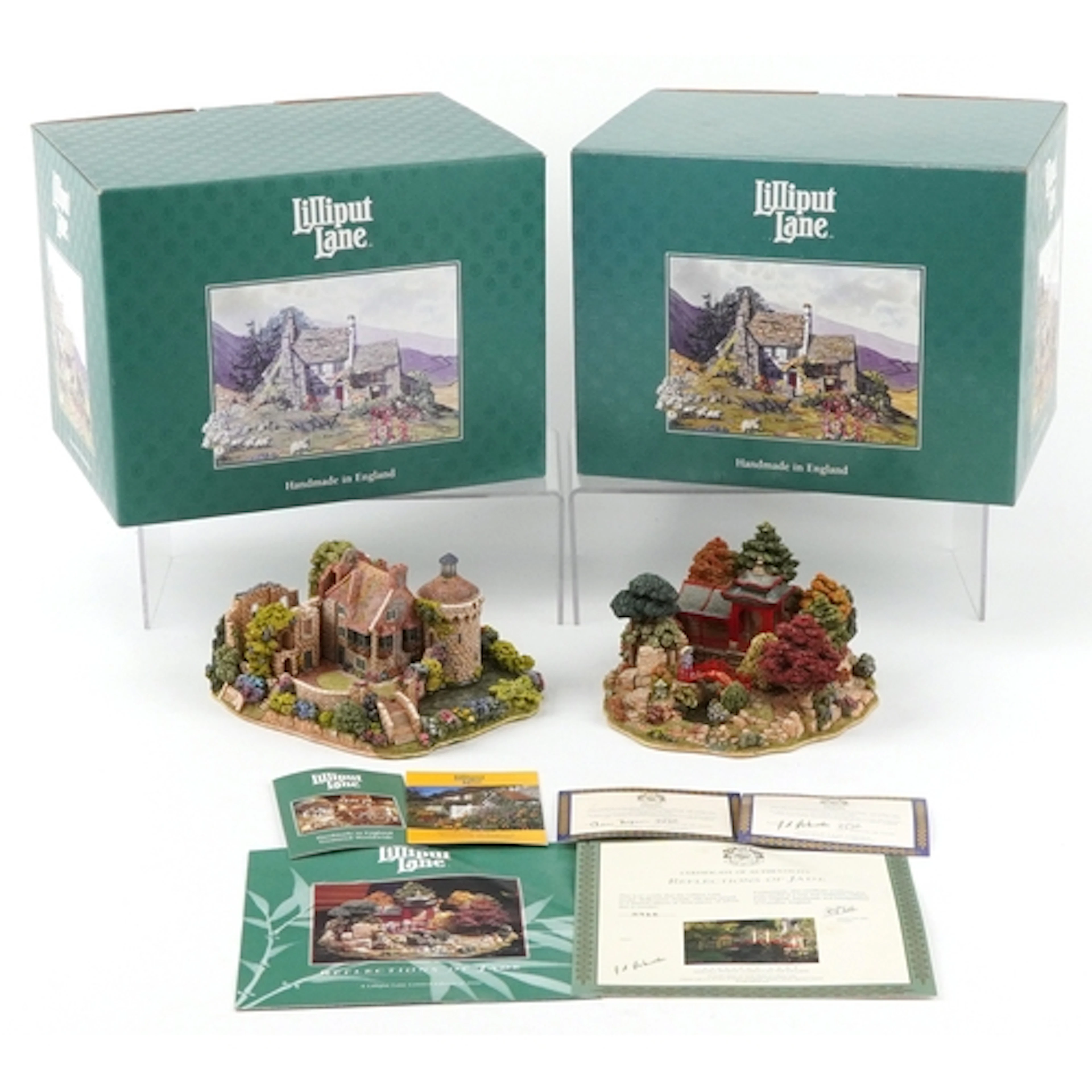 Two Lilliput lane model cottages comprising Reflections of J...