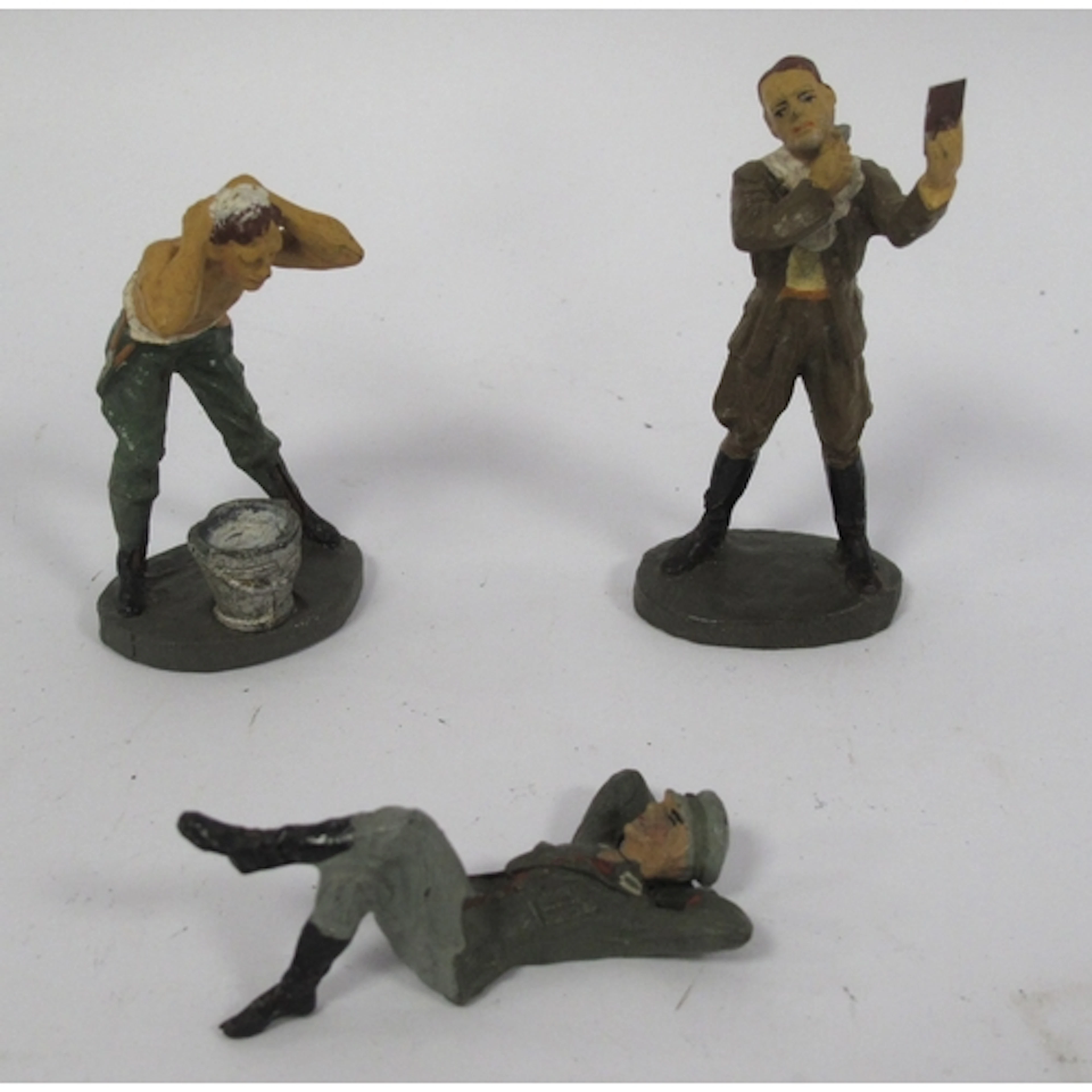 Three original Elastolin WWII period German soldiers, all at...