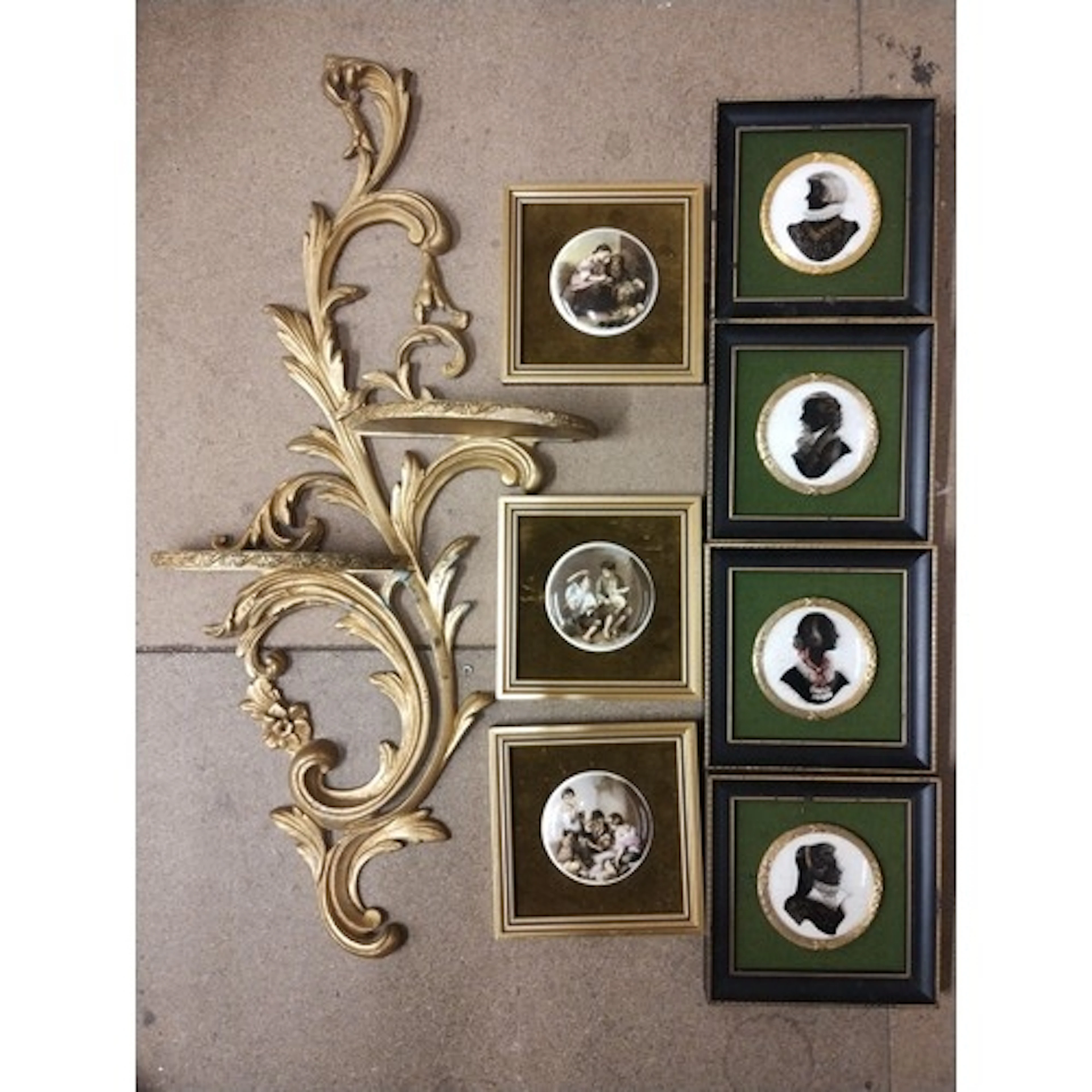A set of four miniature silhouettes, depicting; Charlotte Br...