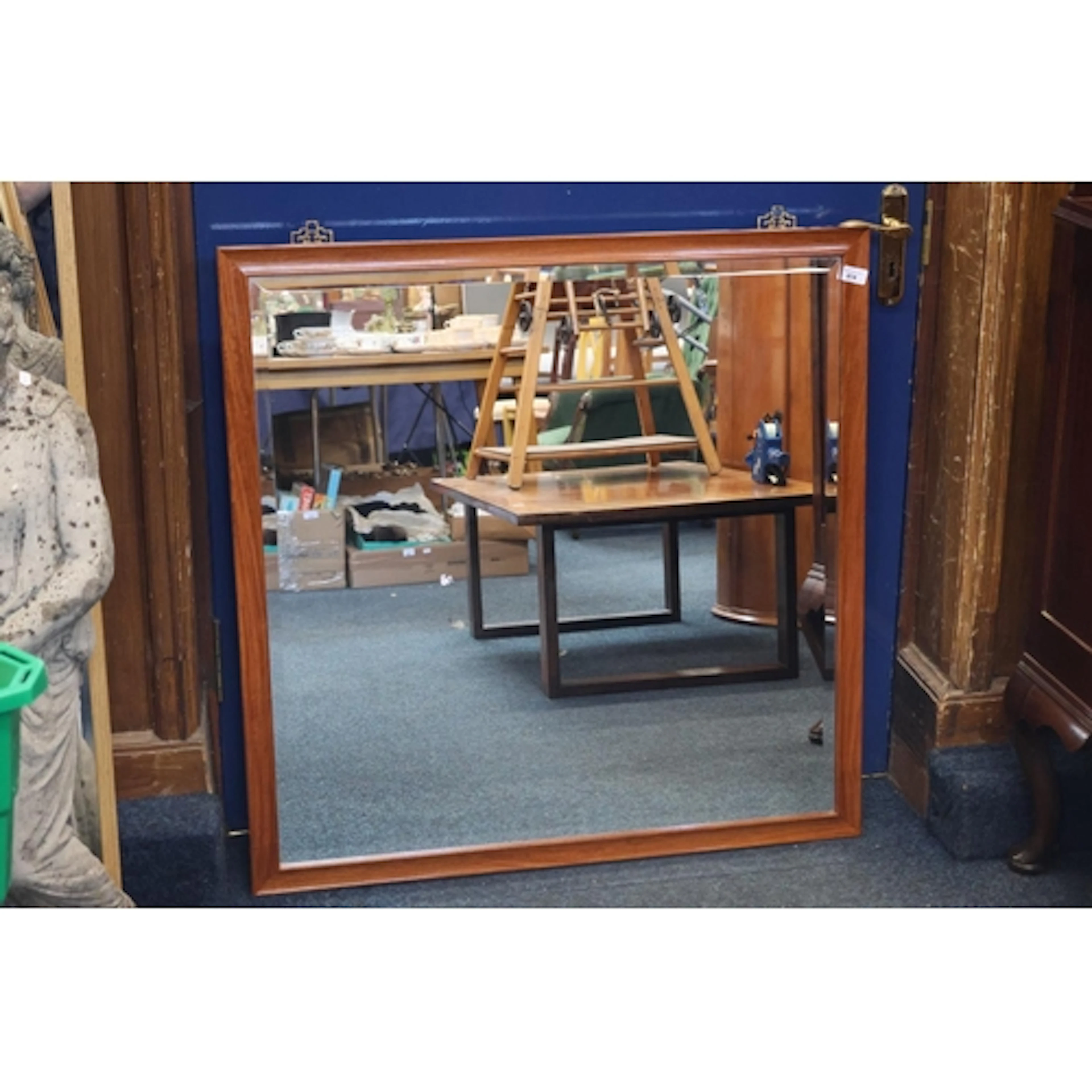 Oriental style rectangular wall mirror.