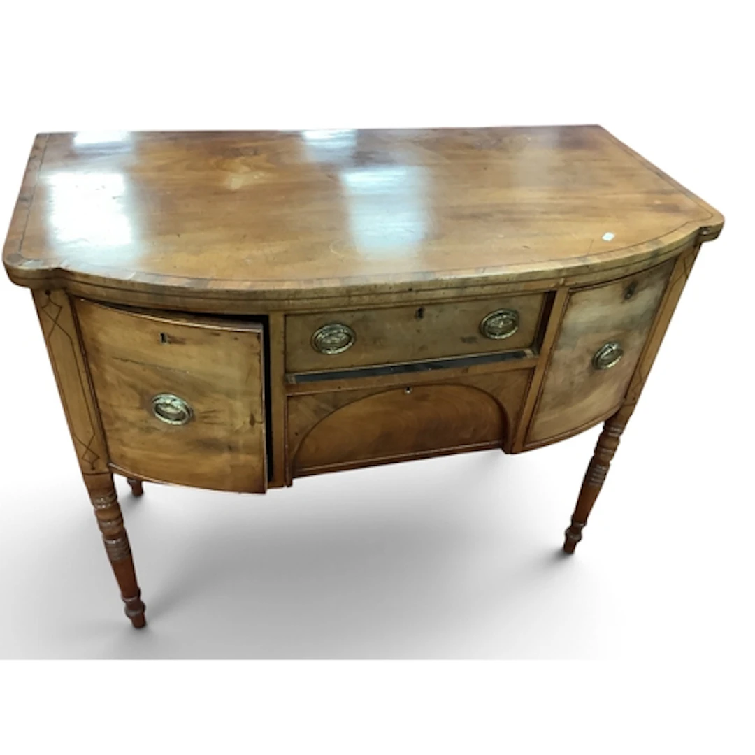 XIX Century Mahogany Bow Fronted Sideboard, with end cupboar...