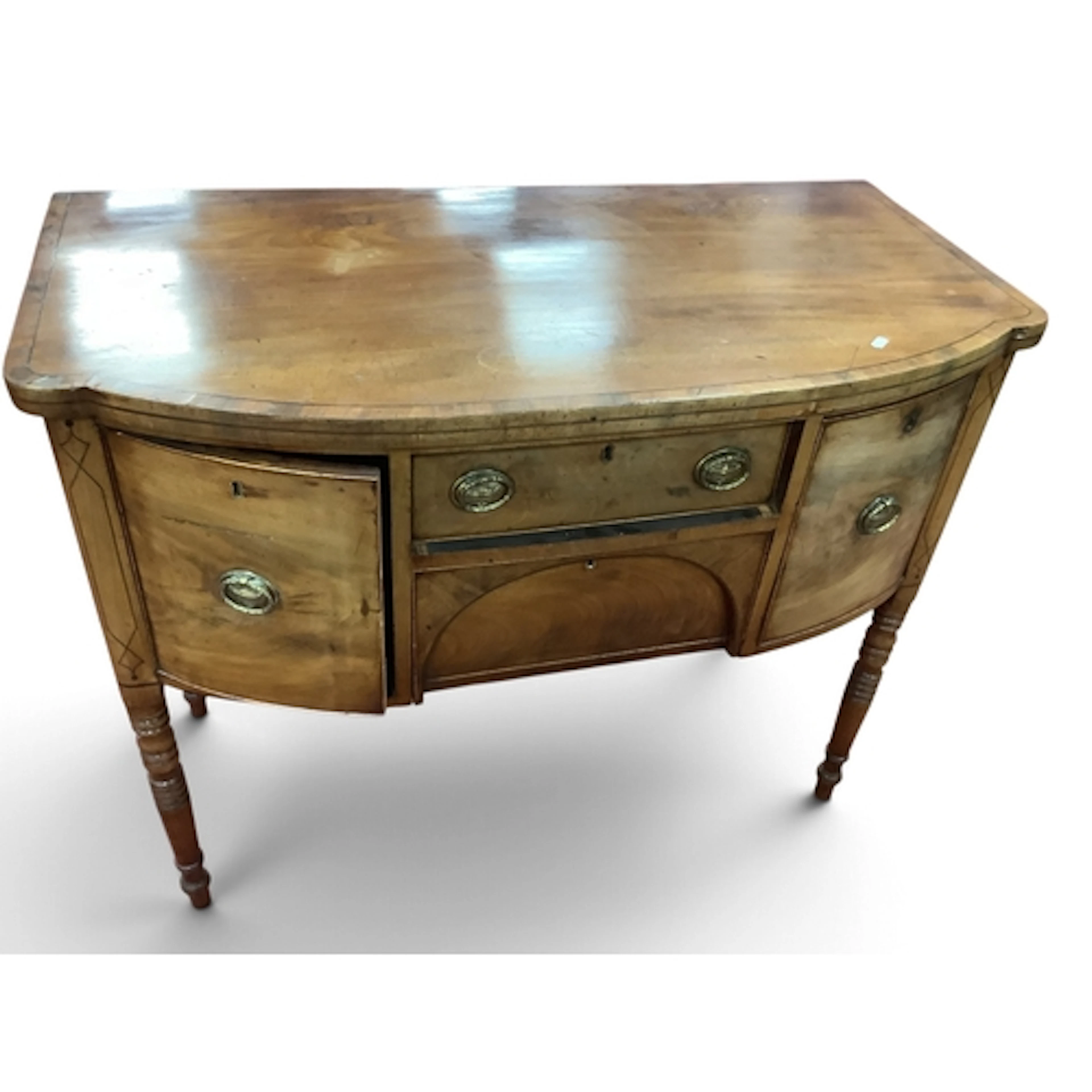 XIX Century Mahogany Bow Fronted Sideboard, with end cupboar...