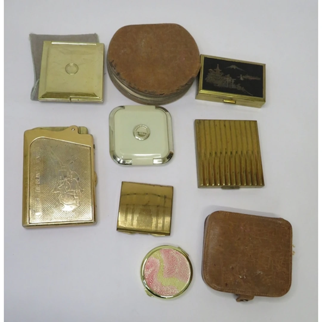 Vintage Powder Compacts & Make up mirrors incl. with image o...