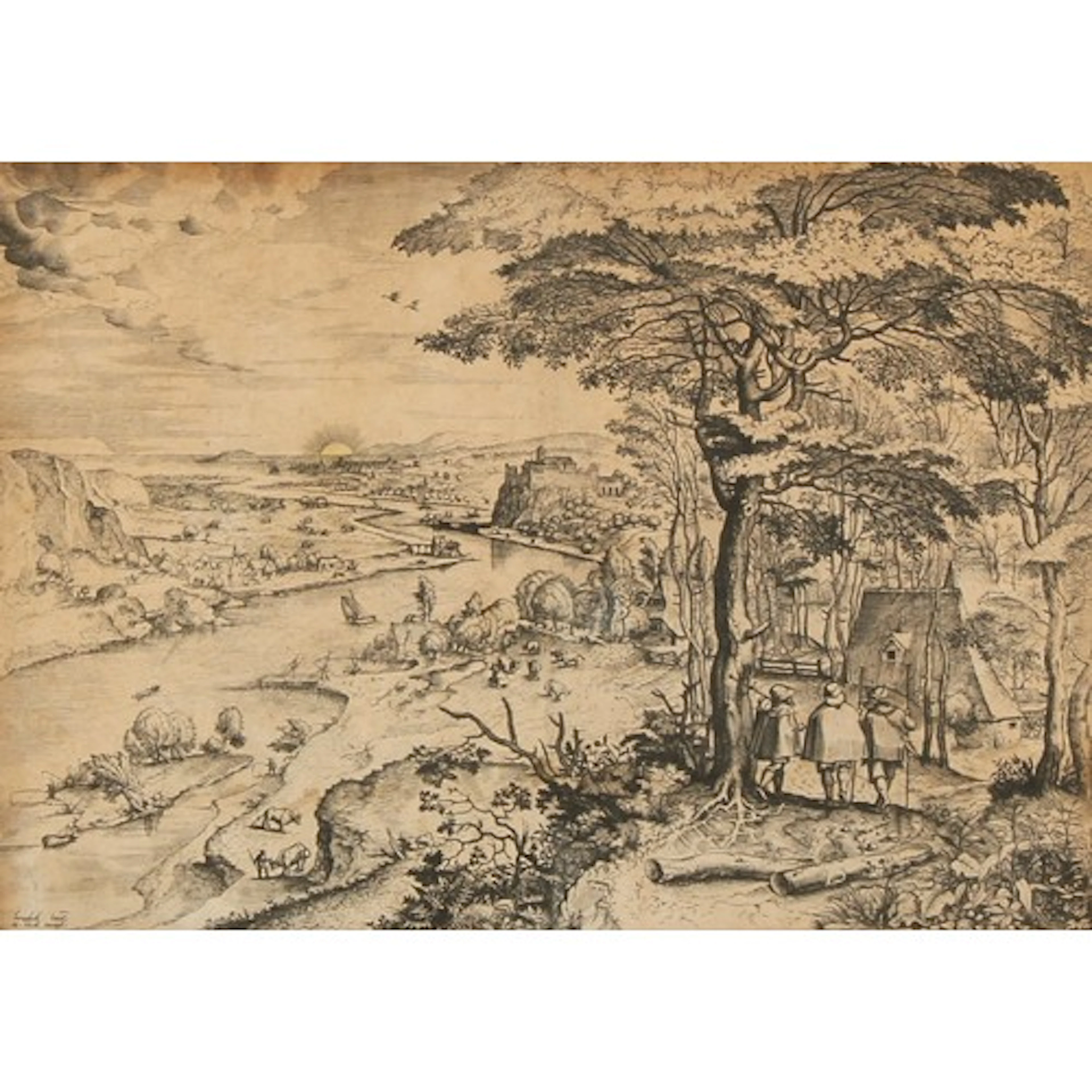 After Pieter Bruegel the Elder, an engraving, Euntes in Emau...