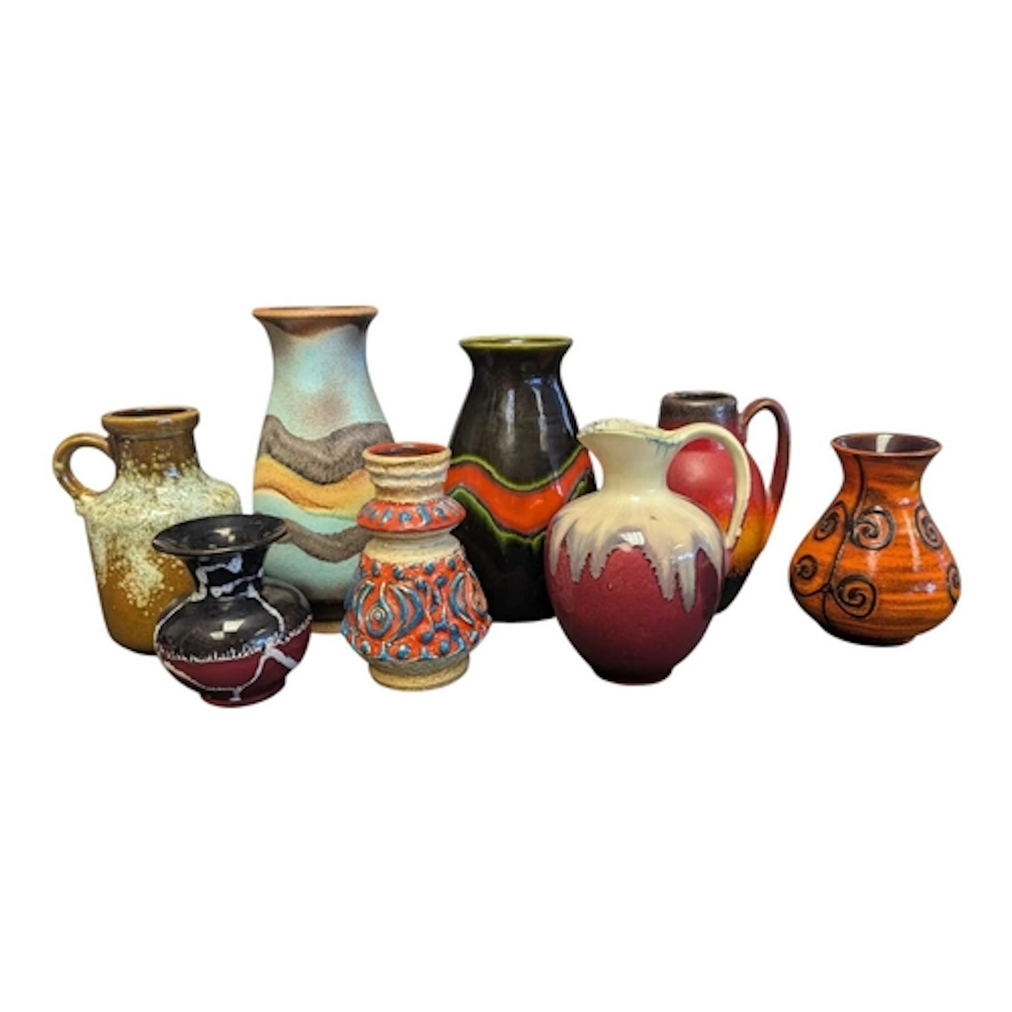Collection of 20th century West German ceramic vases and jug...