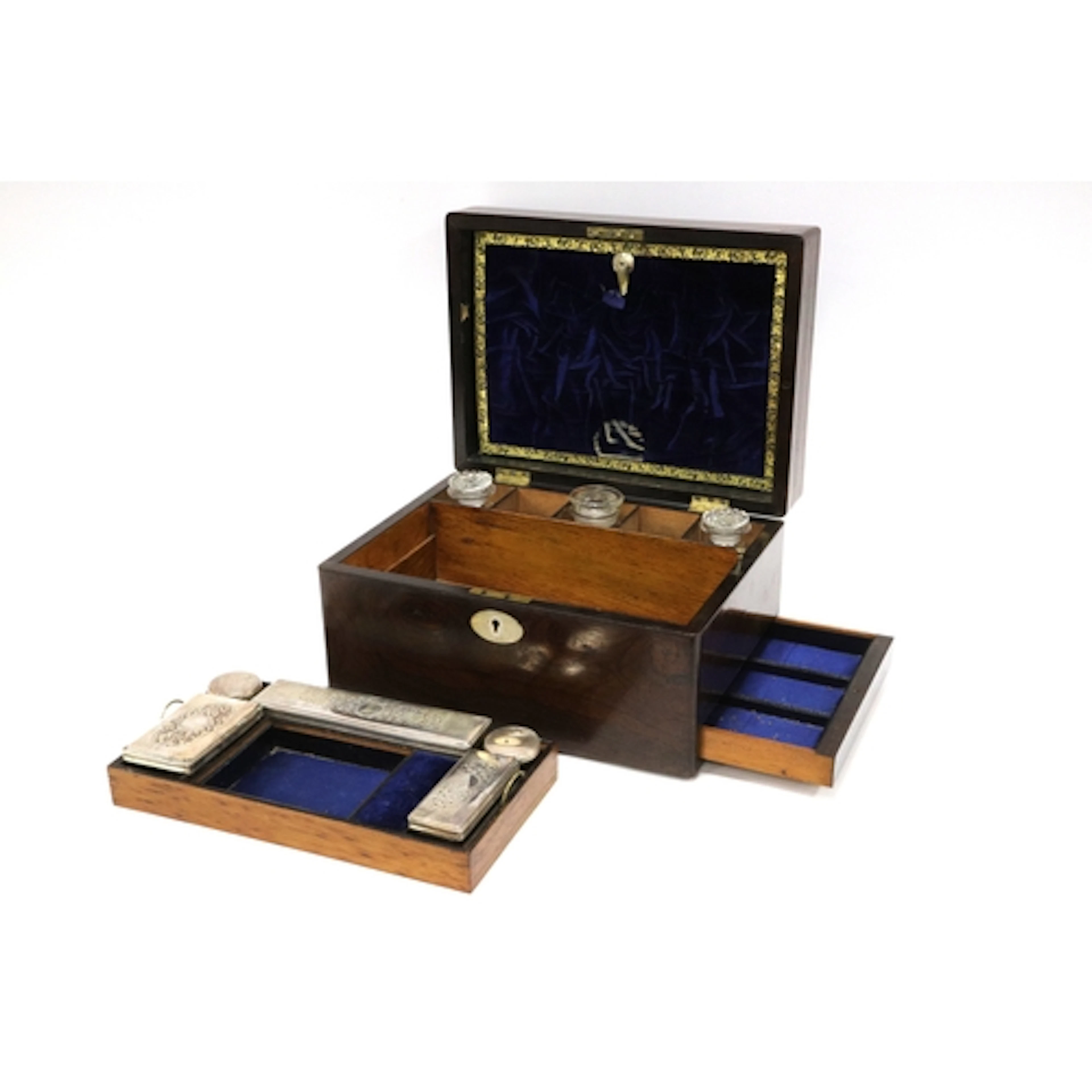 A Late XIX Century Coromandel Travelling Toilet Box, the fit...