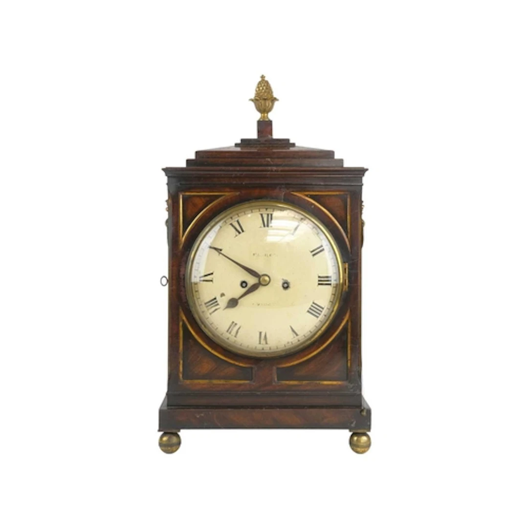 A Regancy mahogany bracket clock, the dial and movement sign...