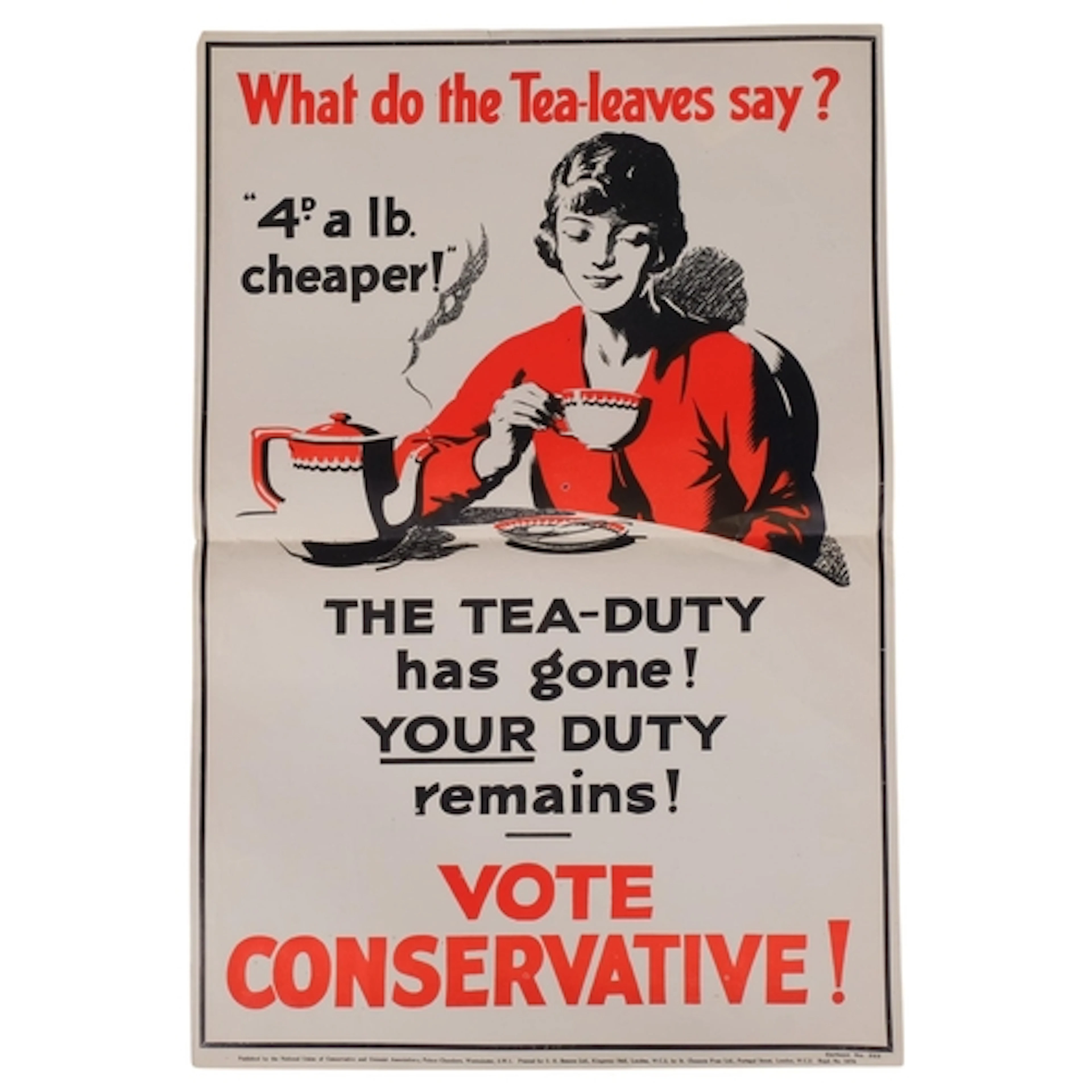 A 1929 British political campaign poster for the Conservativ...