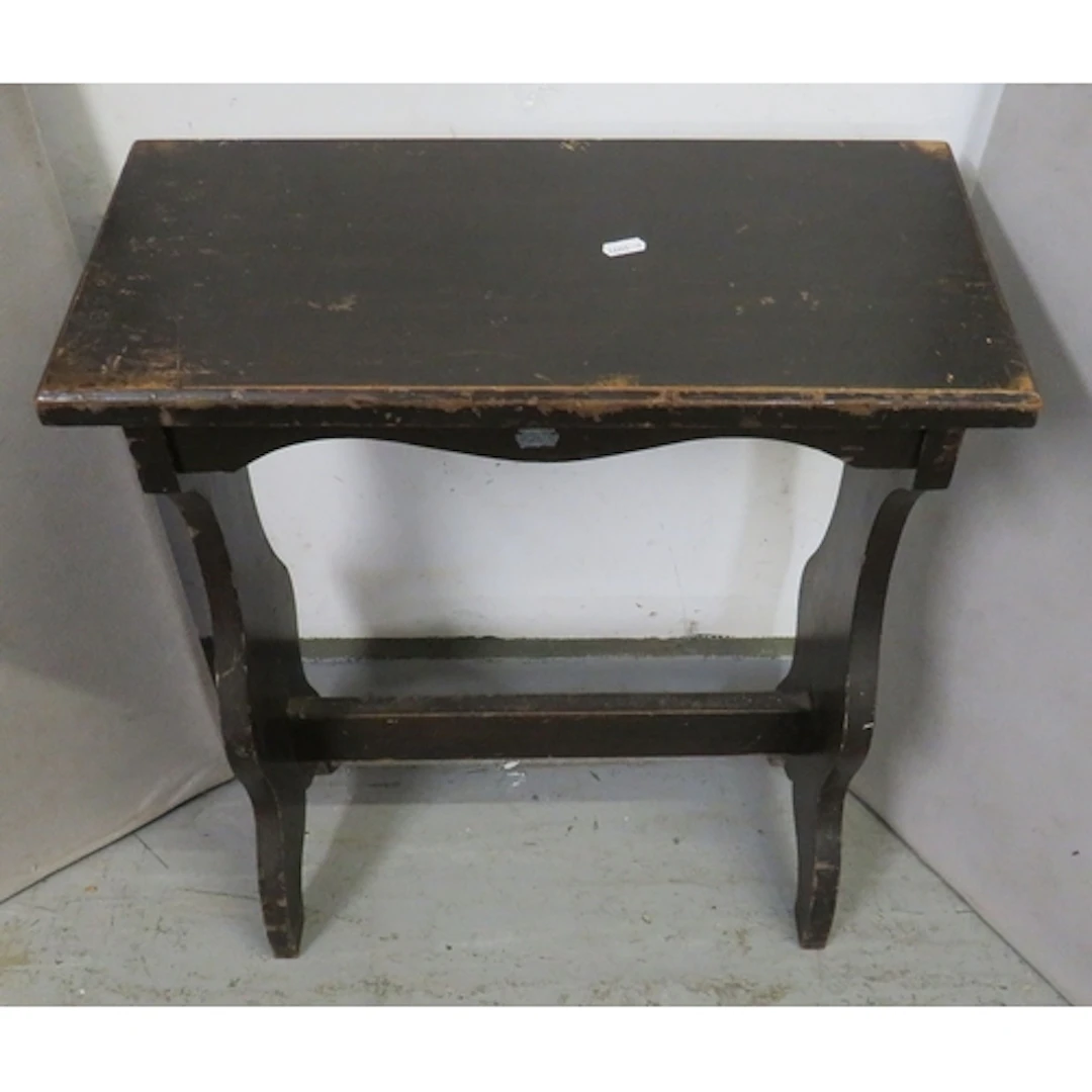 Vintage Mahogany Prayer Table with trestle ends, central str...