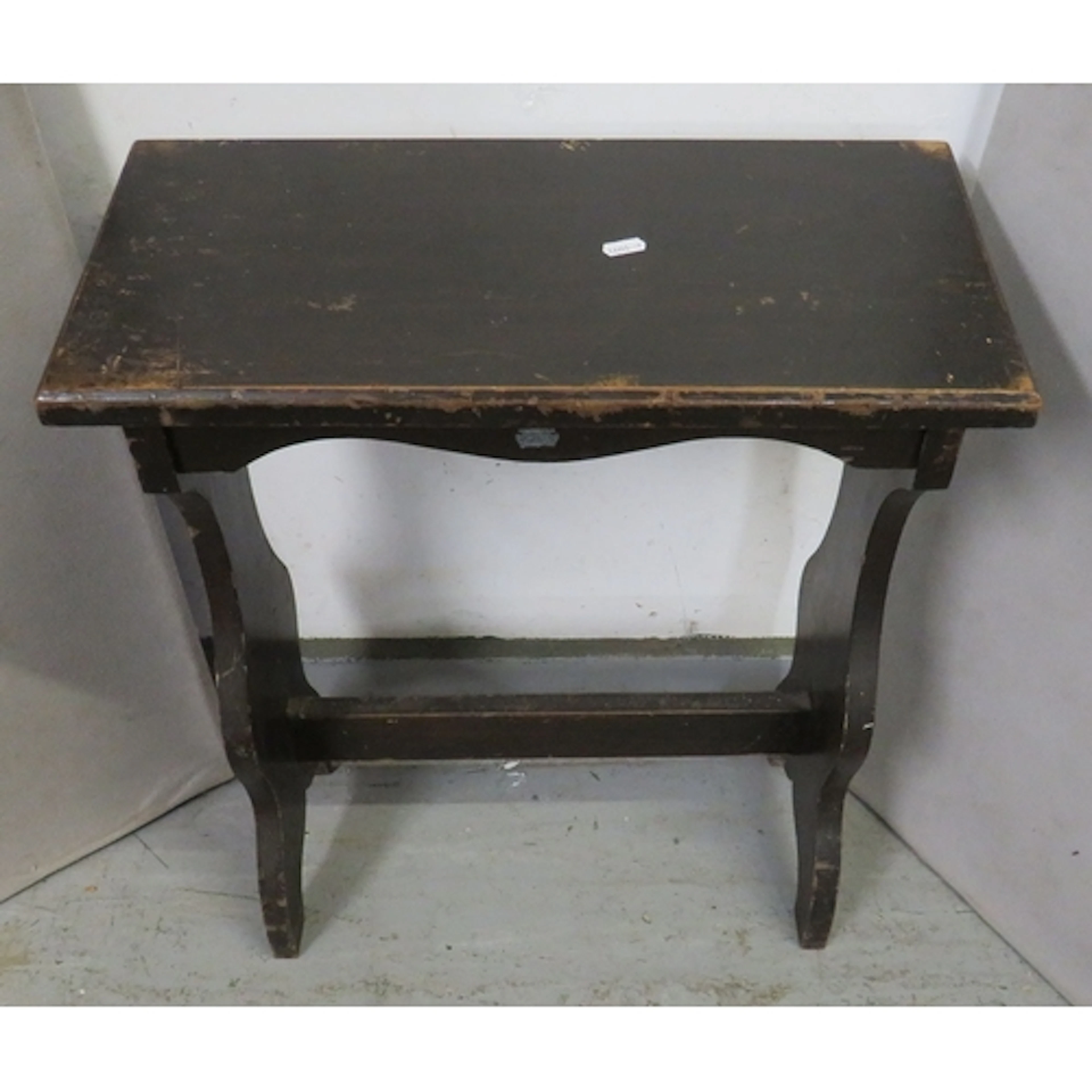 Vintage Mahogany Prayer Table with trestle ends, central str...