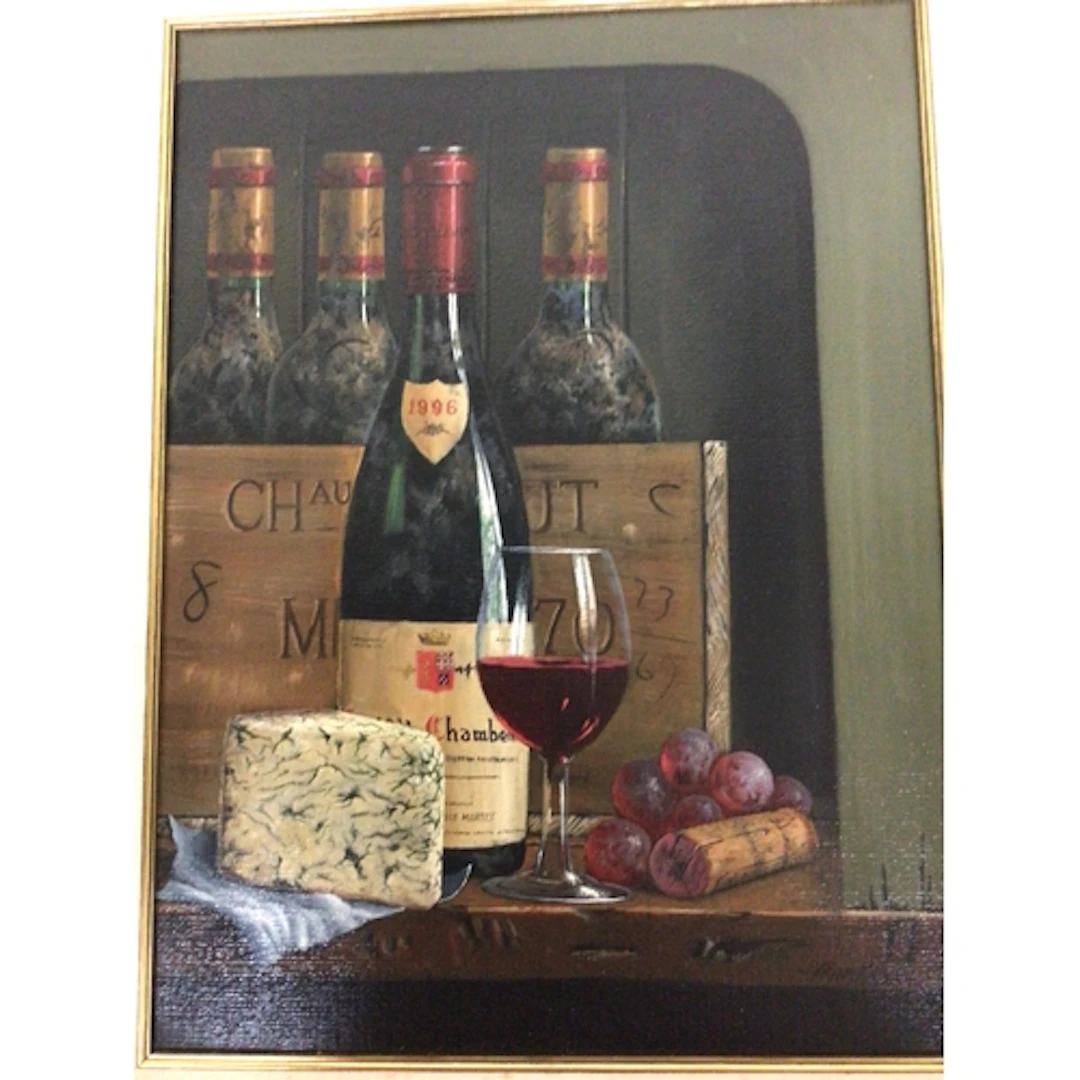 A framed Oil painting still life study of a case of qu...