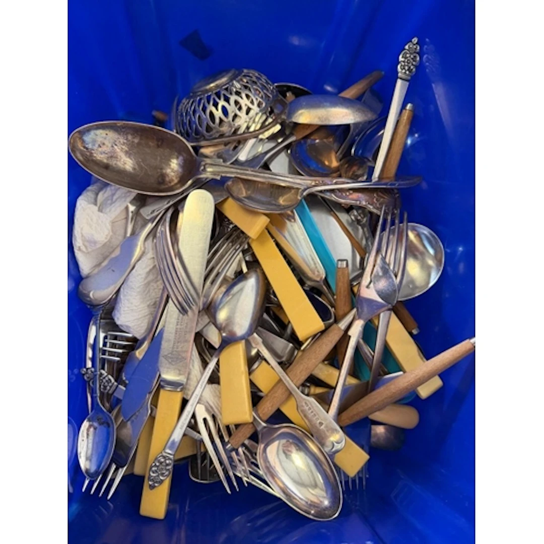 A selection of White metal cutlery various ages and styles...