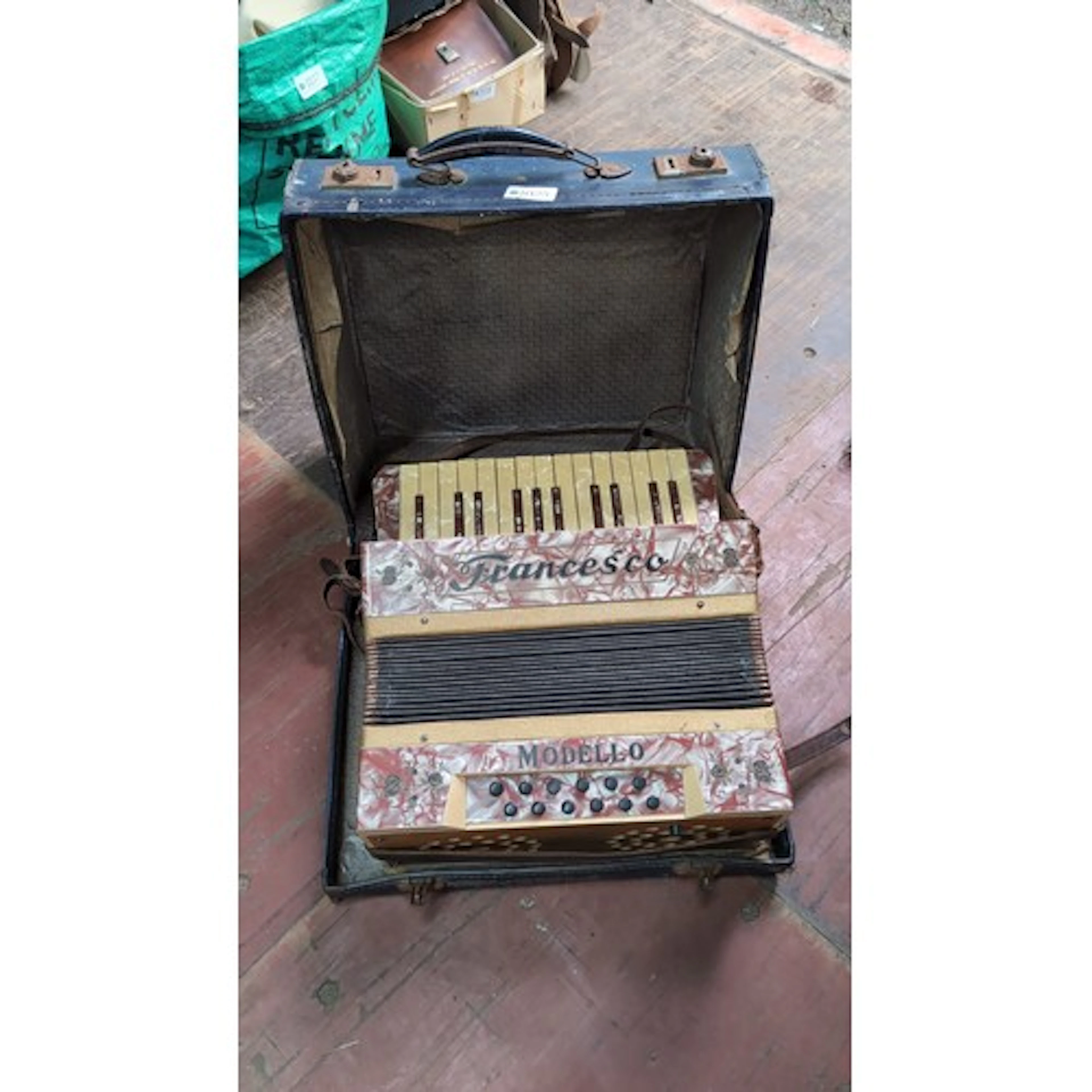 Francesco "Modello" piano accordion, the case in marbled cel...