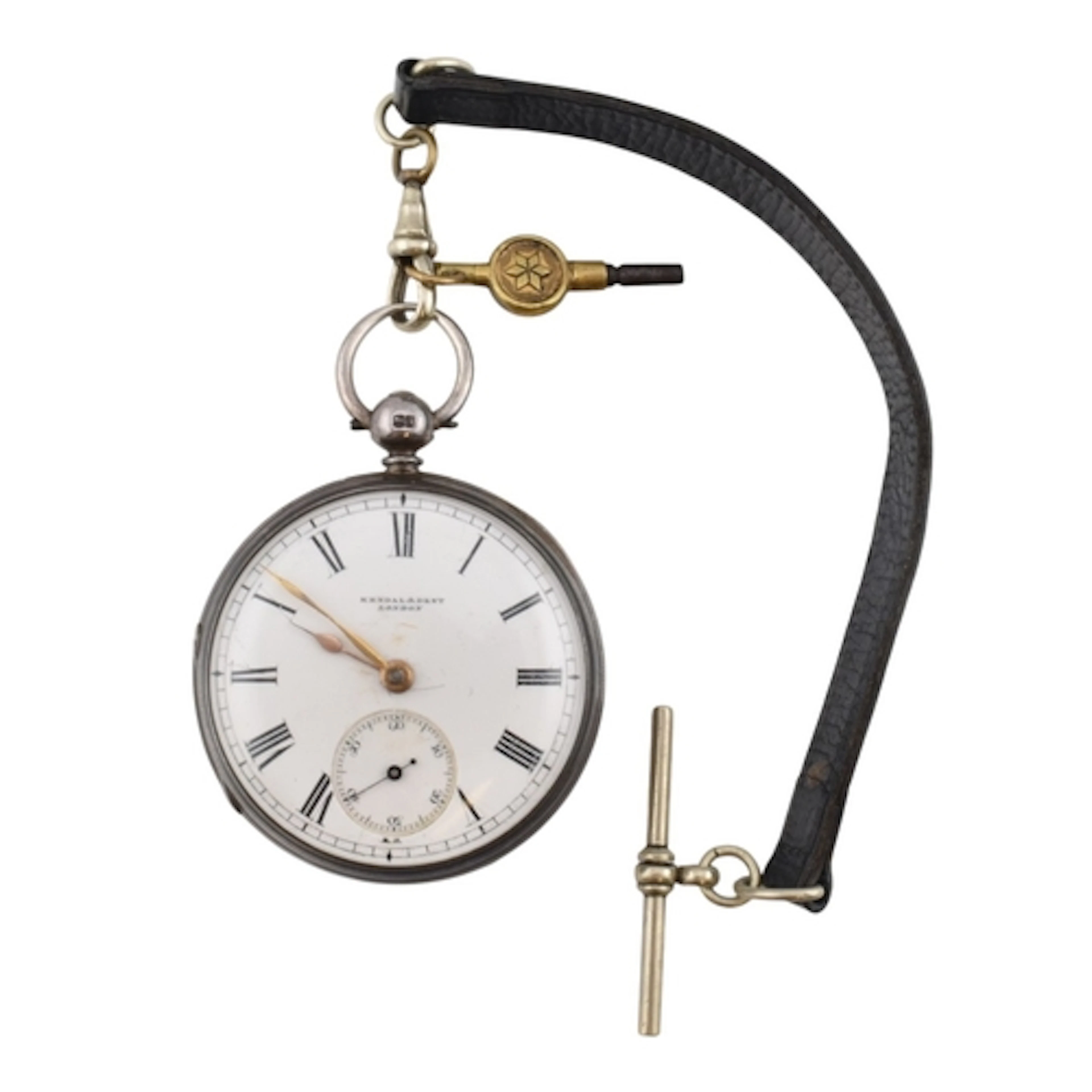 A Victorian open face silver pocket watch by Kendal & De...