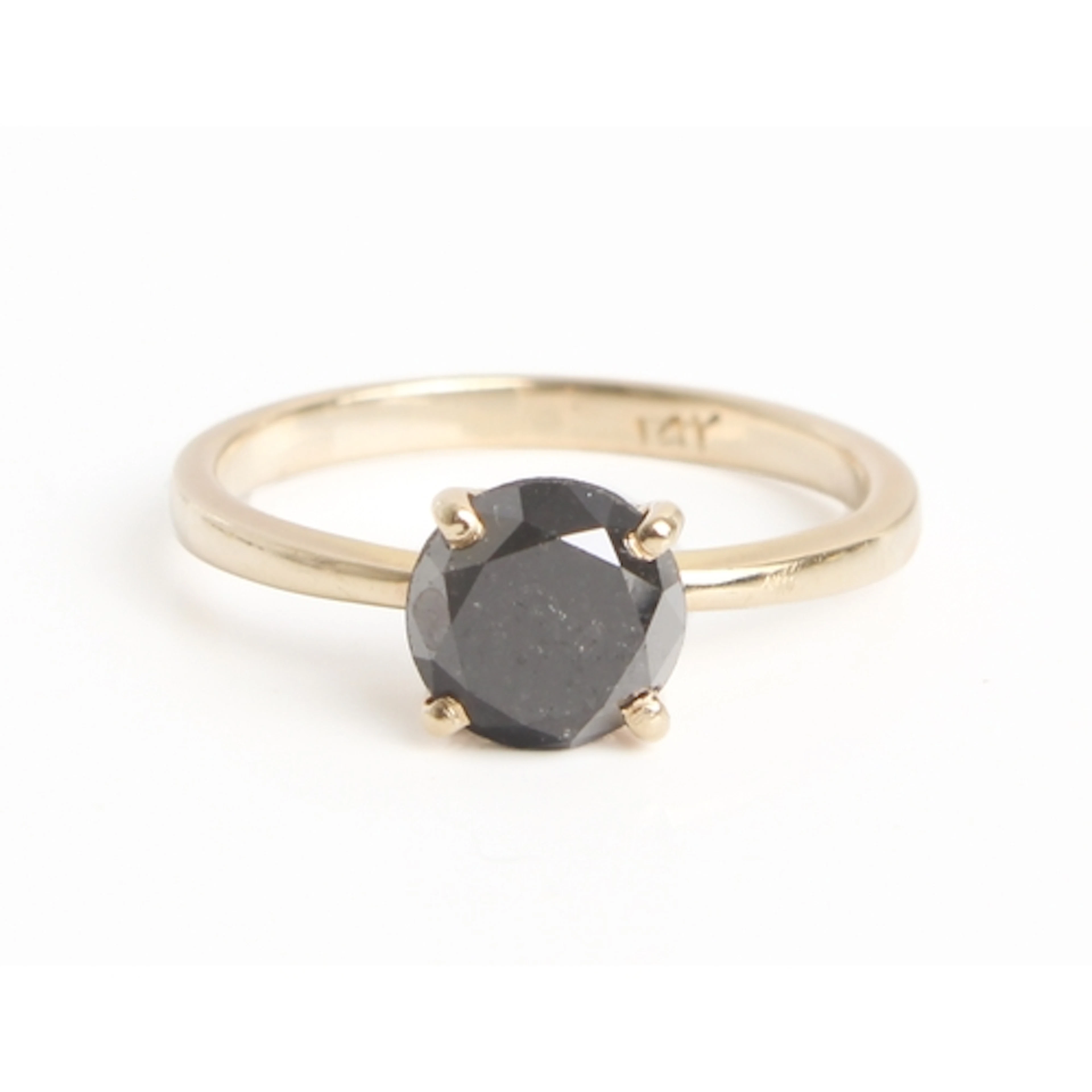 * DESCRIPTION REVISED * A 14ct yellow gold and black moissan...