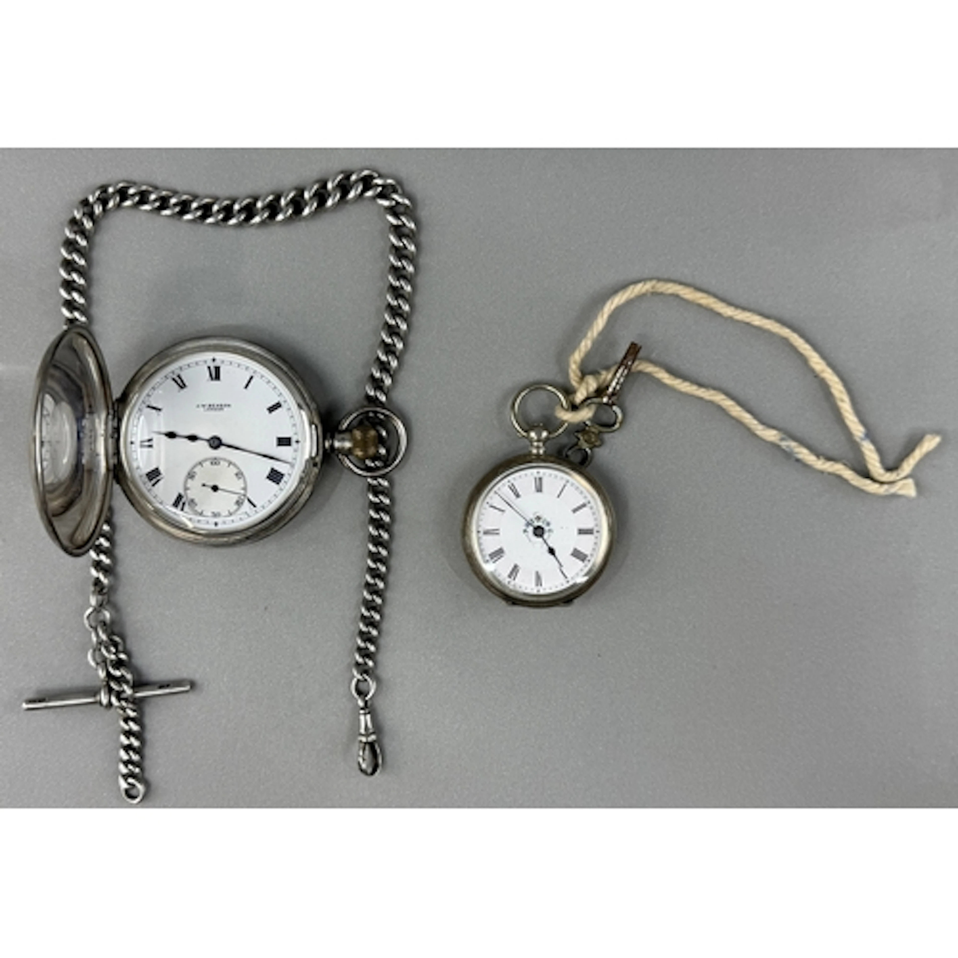 Watches: a silver half hunter stem wind pocket watch by JW B...
