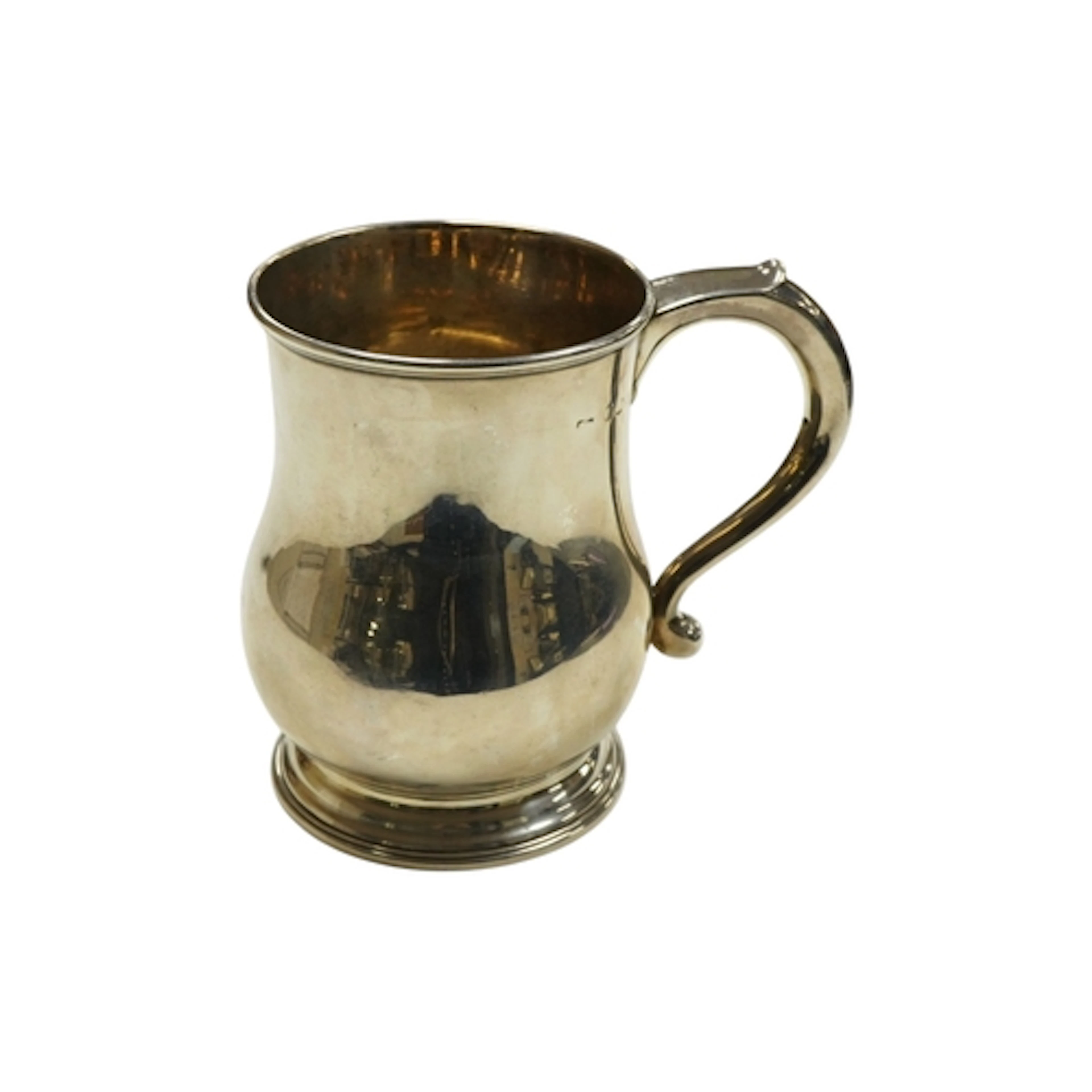 A Victorian silver baluster tankard marks rubbed, height rub...