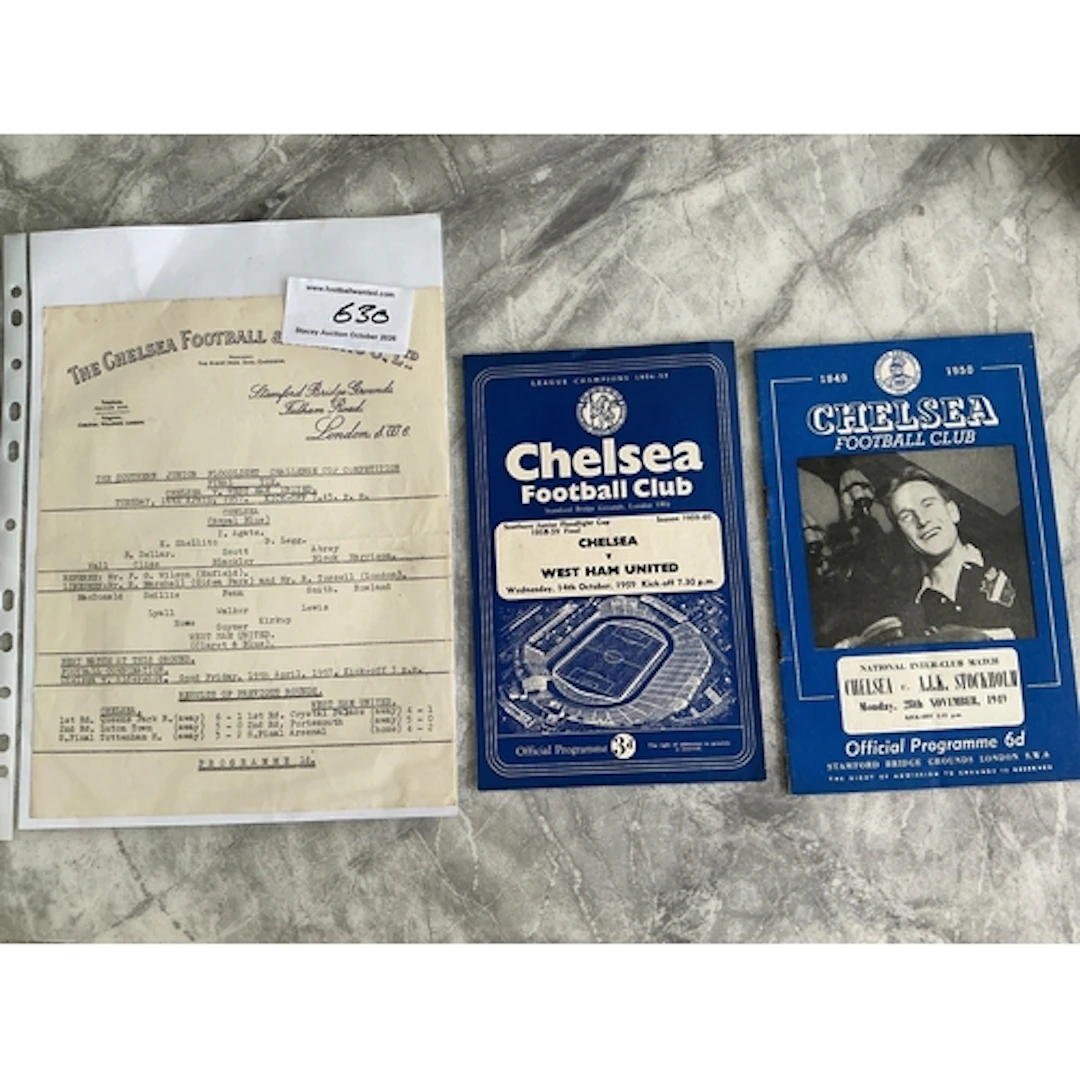 Chelsea Home Football Programmes: 56/57 + 59/60 v West Ham S...