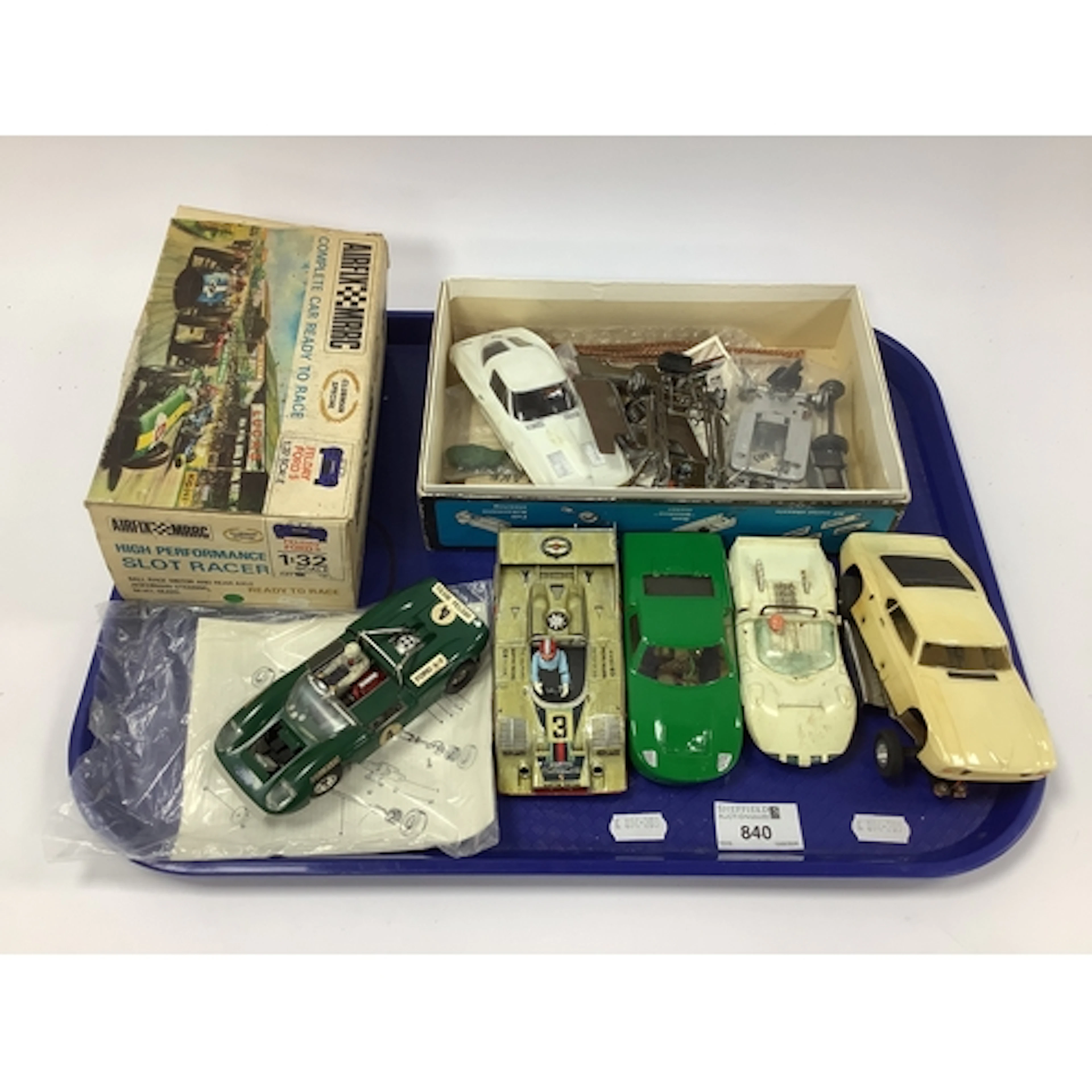 Five kit built 1:32 scale slot cars. Mostly with a Sports/Ra...