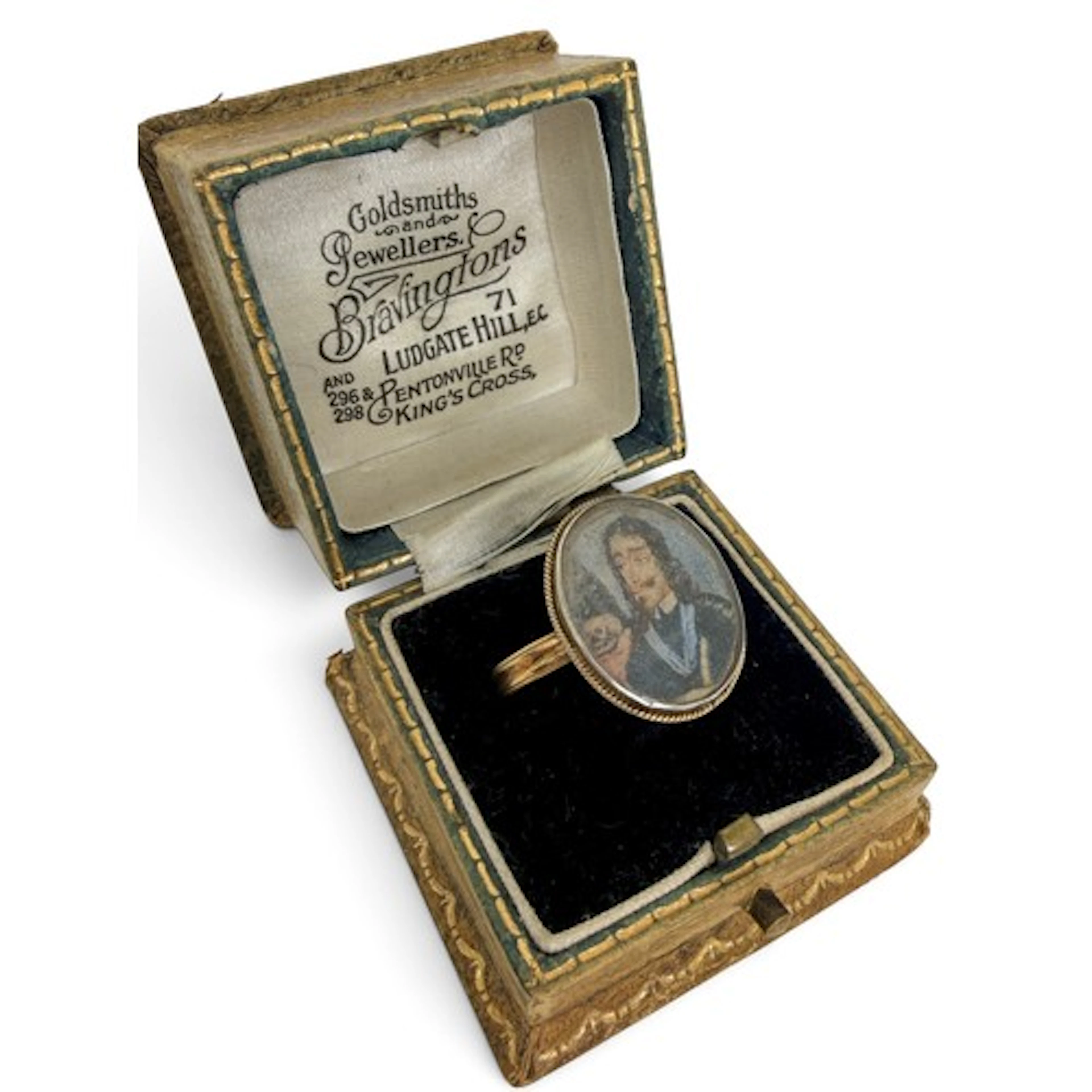 A scarce King Charles I Royalist memorial ring containing a ...