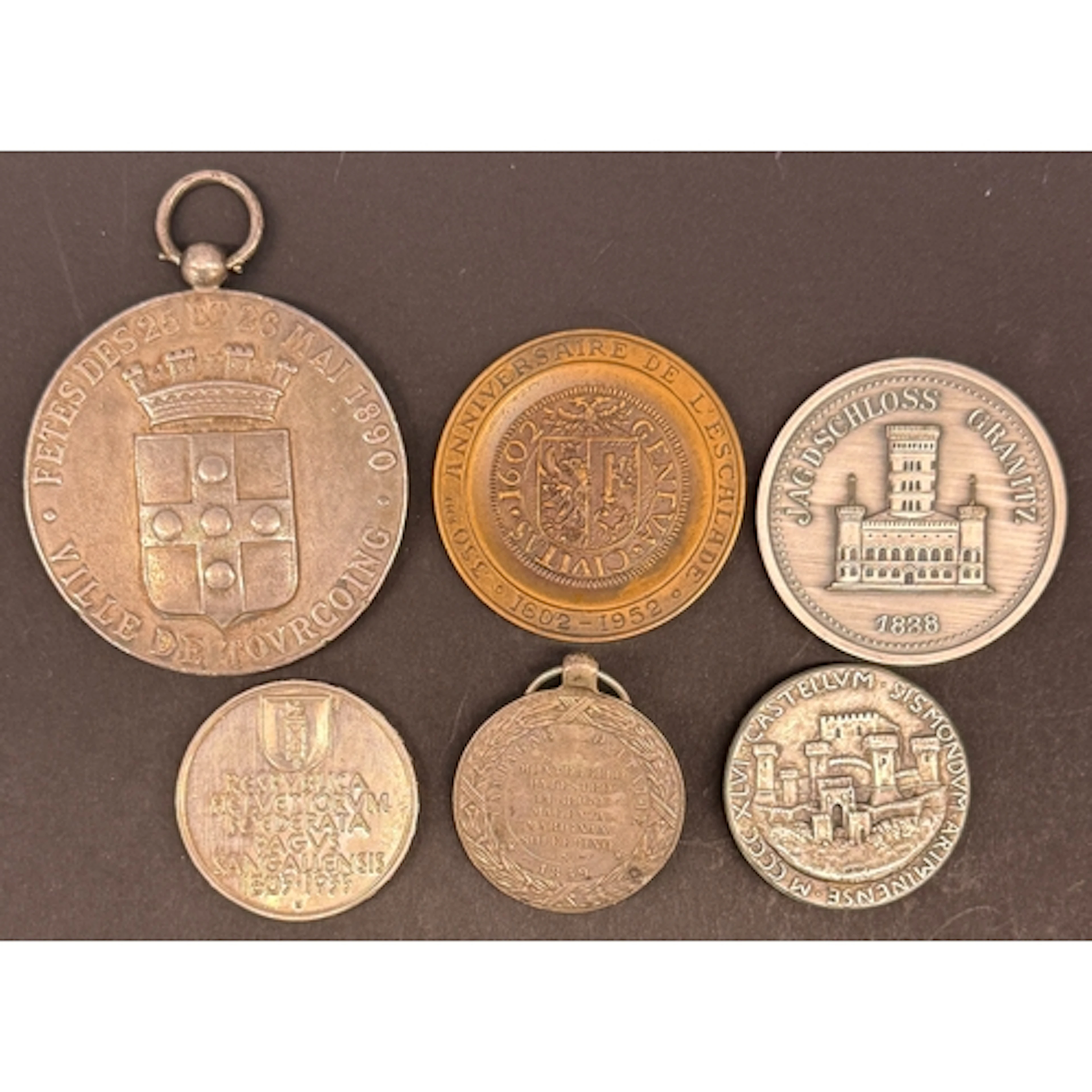 A group of six European commemorative and award medals, incl...