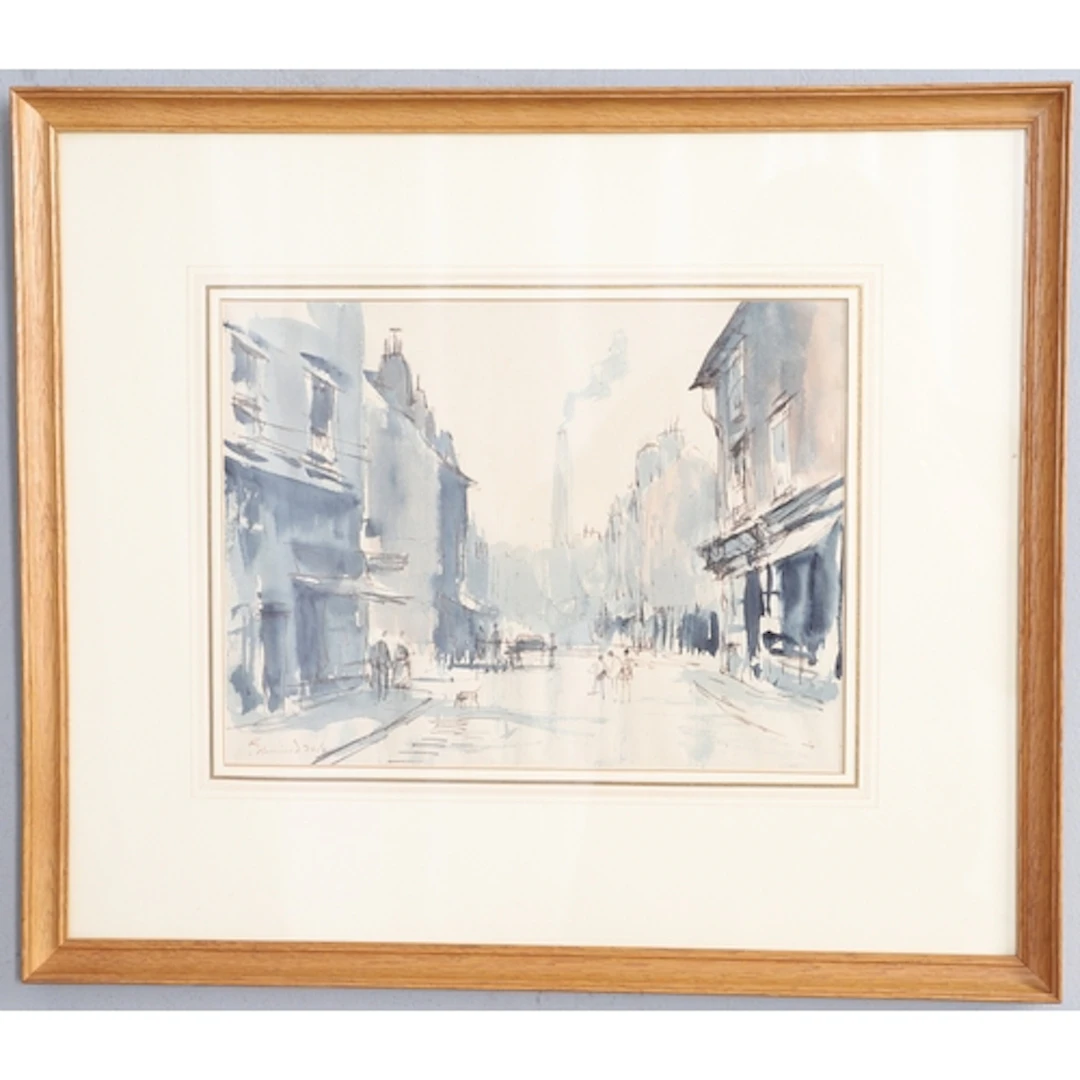 EDWARD SEAGO, RWS (1910-1974). 'STREET SCENE, EAST END, LOND...
