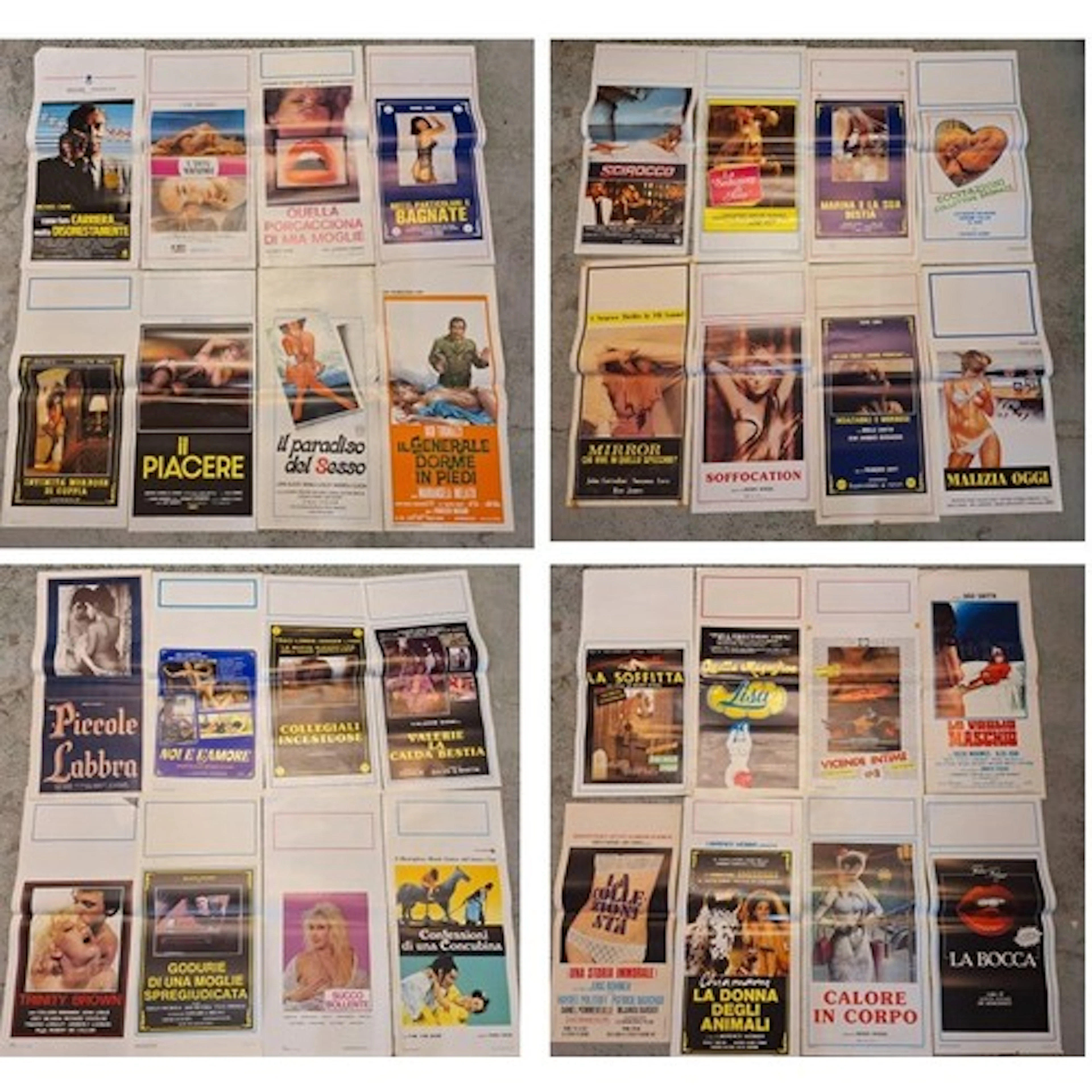 Approx. 60 Vintage Italian Adult Film Posters, 1970-1980.