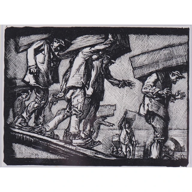 Frank Brangwyn (1867-1956), wood engraving on paper, Unloadi...