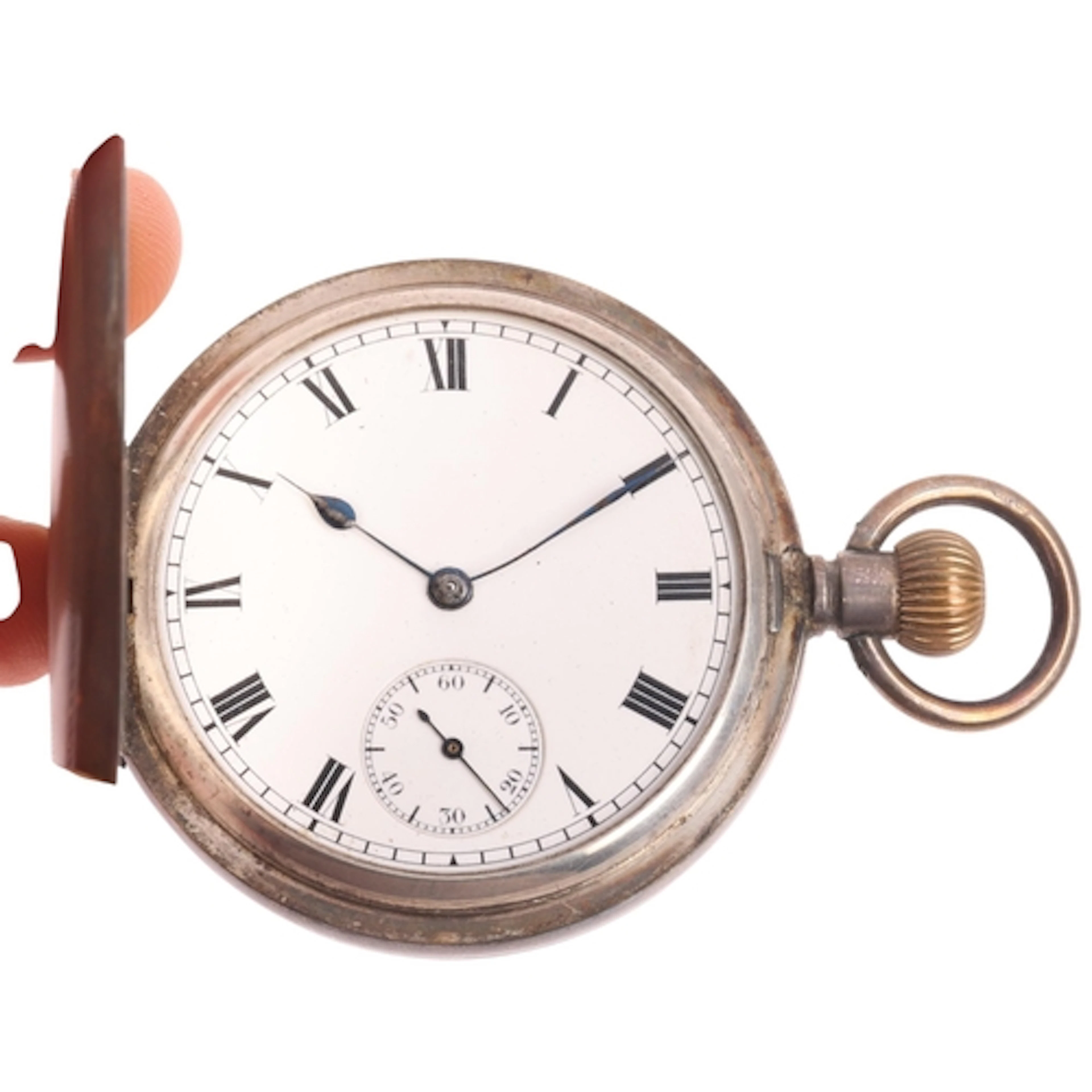 WALTHAM - a sterling silver full hunter keyless pocket watch...