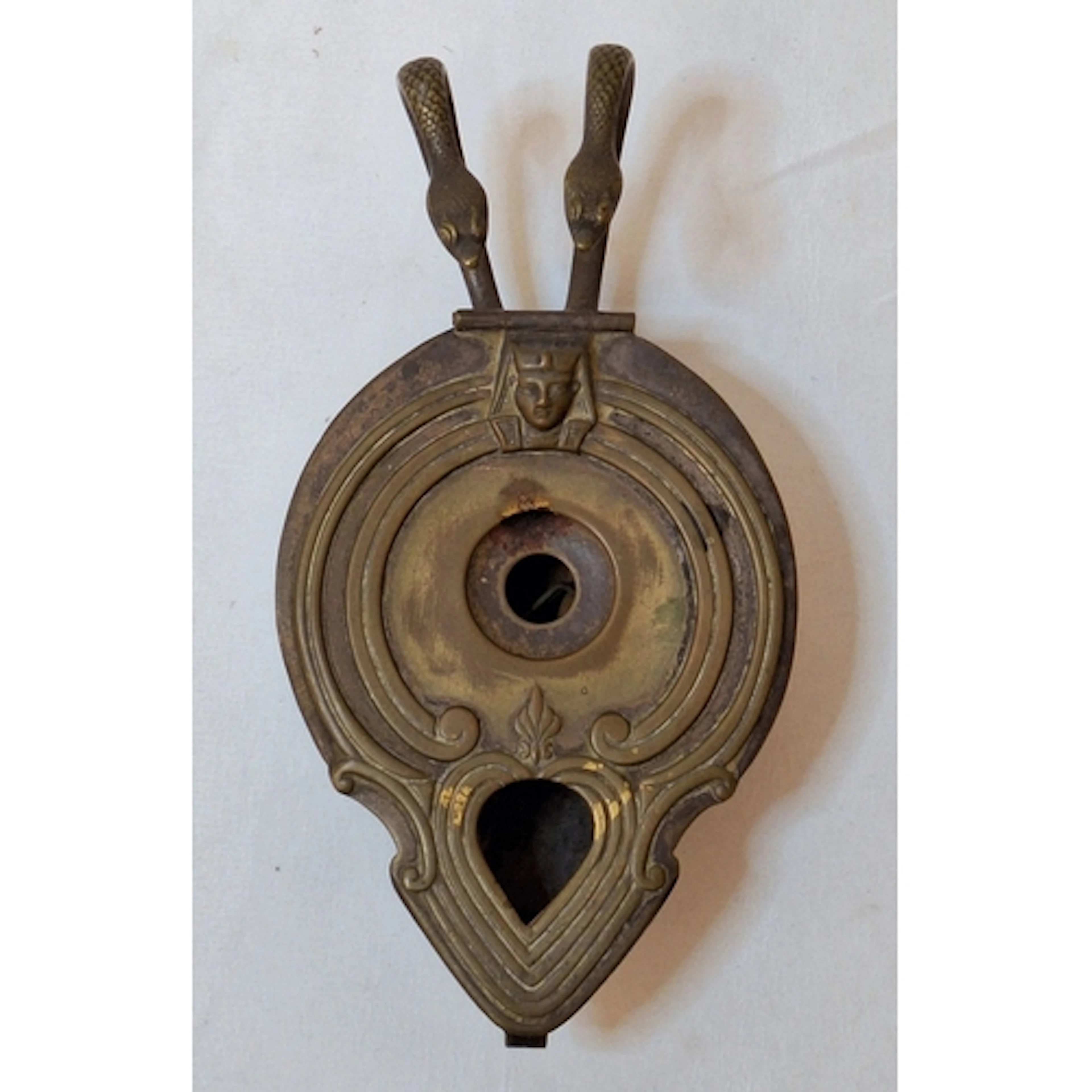 Antique Egyptian Revival Mechanical Table Cigar Lighter with...
