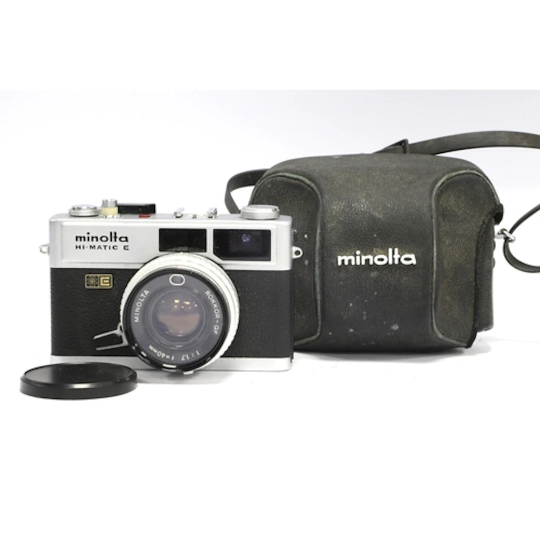 Minolta Hi-Matic E 35mm Rangefinder Camera with Minolta Rokk...