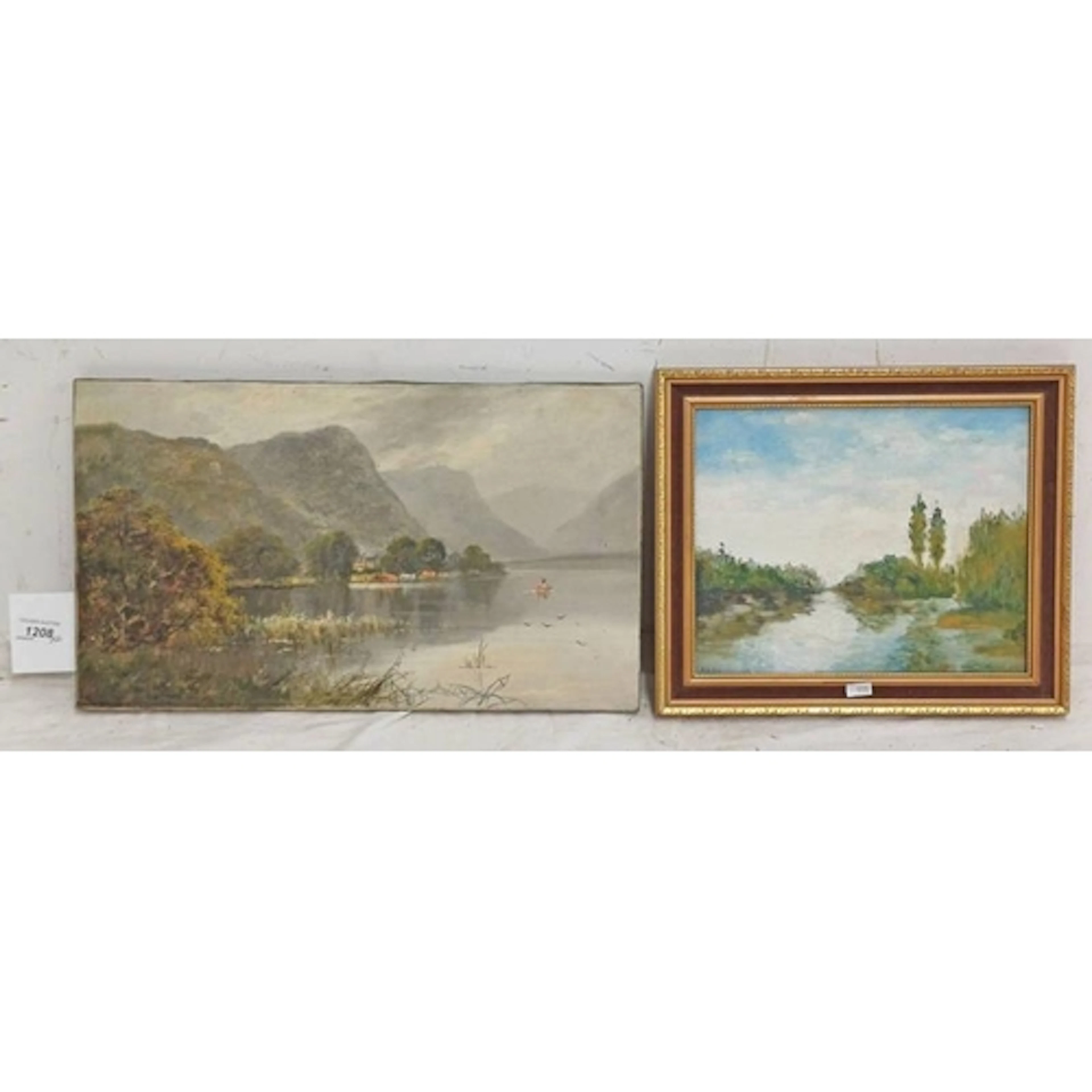 ALFRED DE BREANSKI LITTLE AT A HIGHLAND LOCH SIGNED UNFRAMED...
