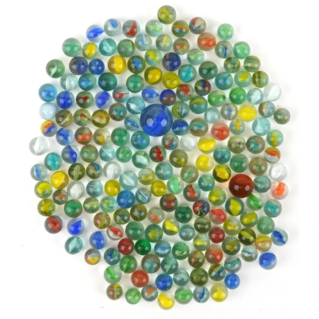 Collection of 20th century glass cat's eye marbles, mostly 1...